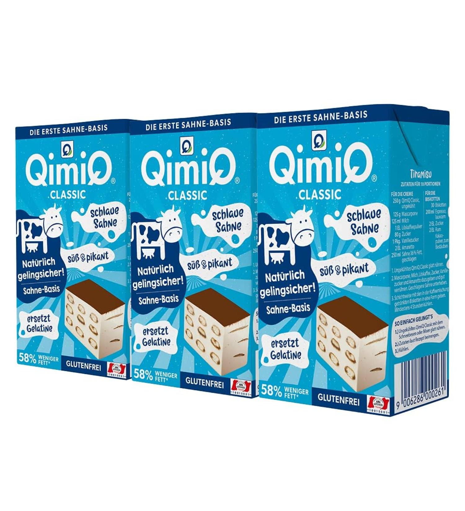 QimiQ Classic Natural Cream - 3x250g | Premium Dairy-Free Alternative for International Shipping - Buy Online on GoSupps.com