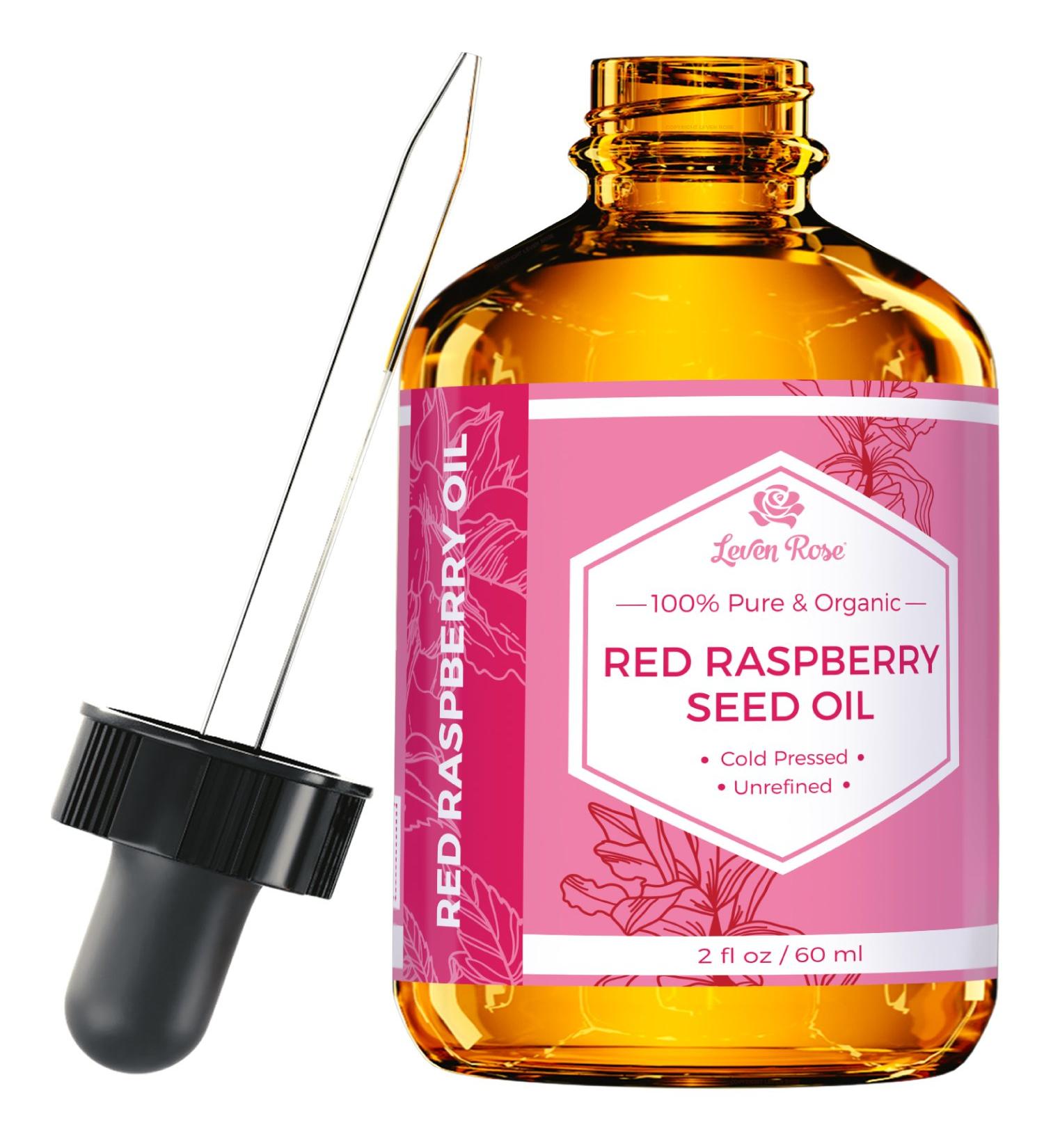 Leven Rose Red Raspberry Seed Oil 2 oz - 100% Natural for Face, Hands, Scars & Breakouts - Buy Online on GoSupps.com