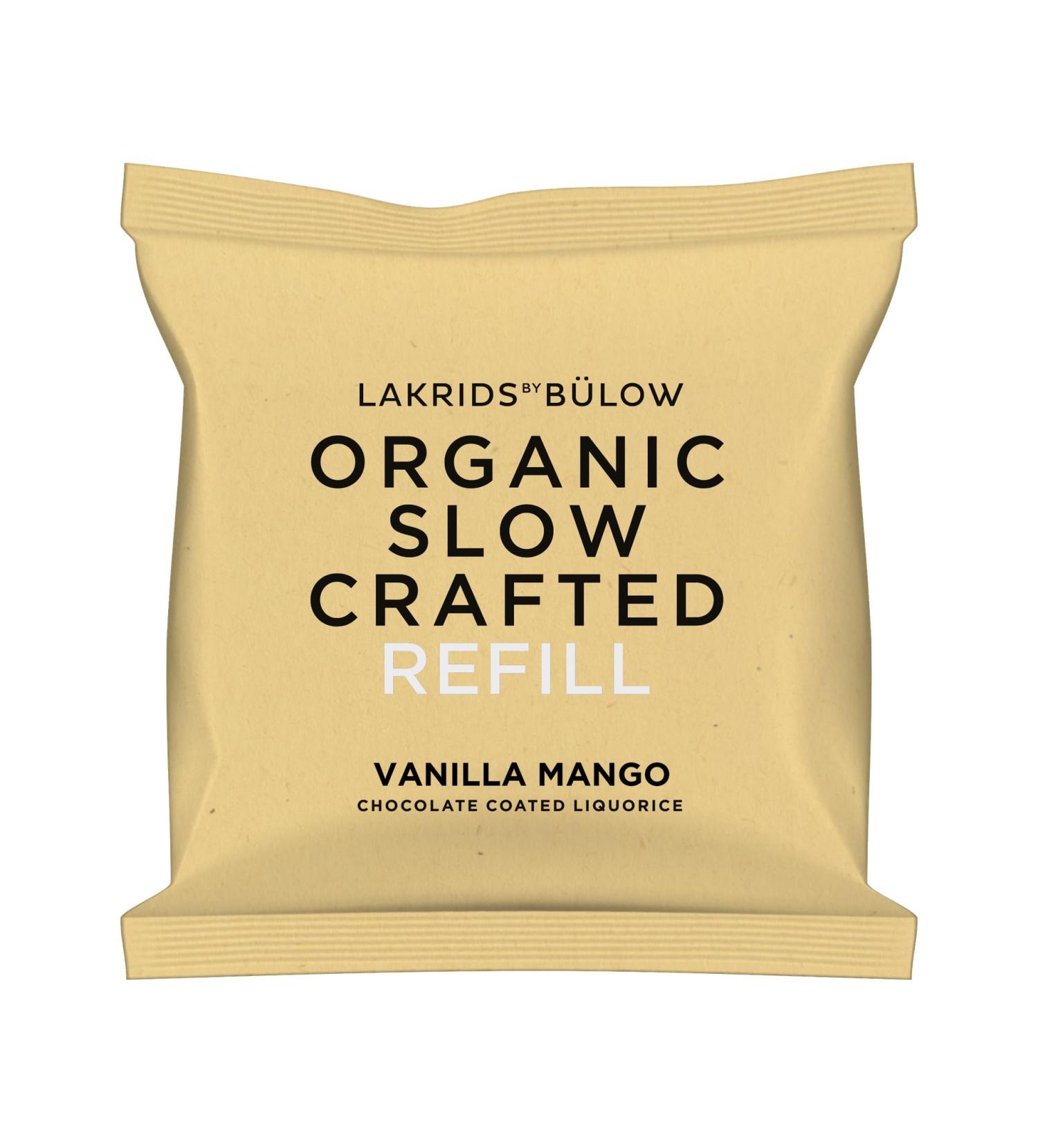 Lakrids by B low Mango Vanilla Refill 265g - Slow Crafted Bio Licorice Enveloped in Chocolate - Premium Treats for International Shipping - Buy Online on GoSupps.com