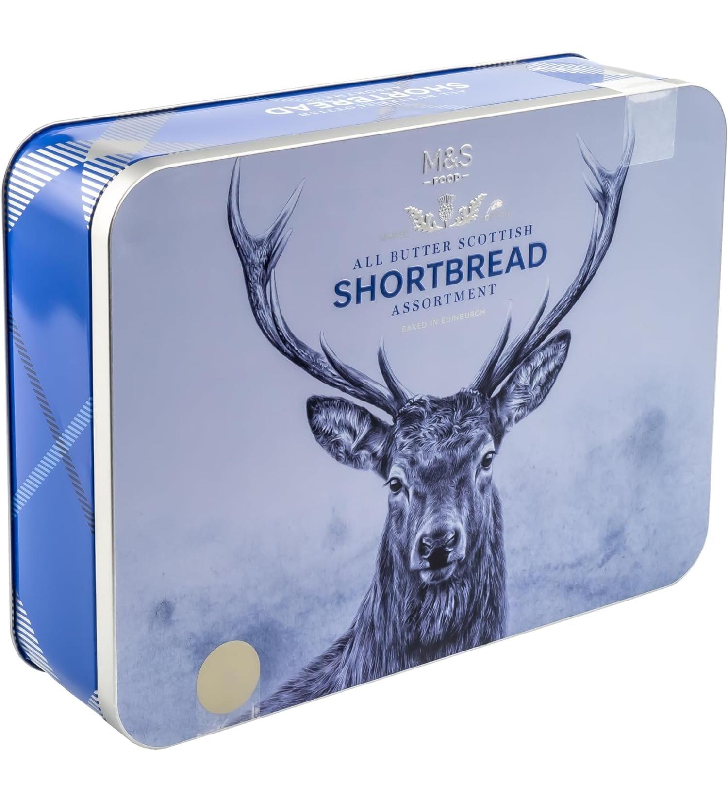 M&S Stag All Butter Scottish Shortbread Biscuit Assortment Tin Limited Edition Stag Design (Design May Vary) - Buy Online on GoSupps.com