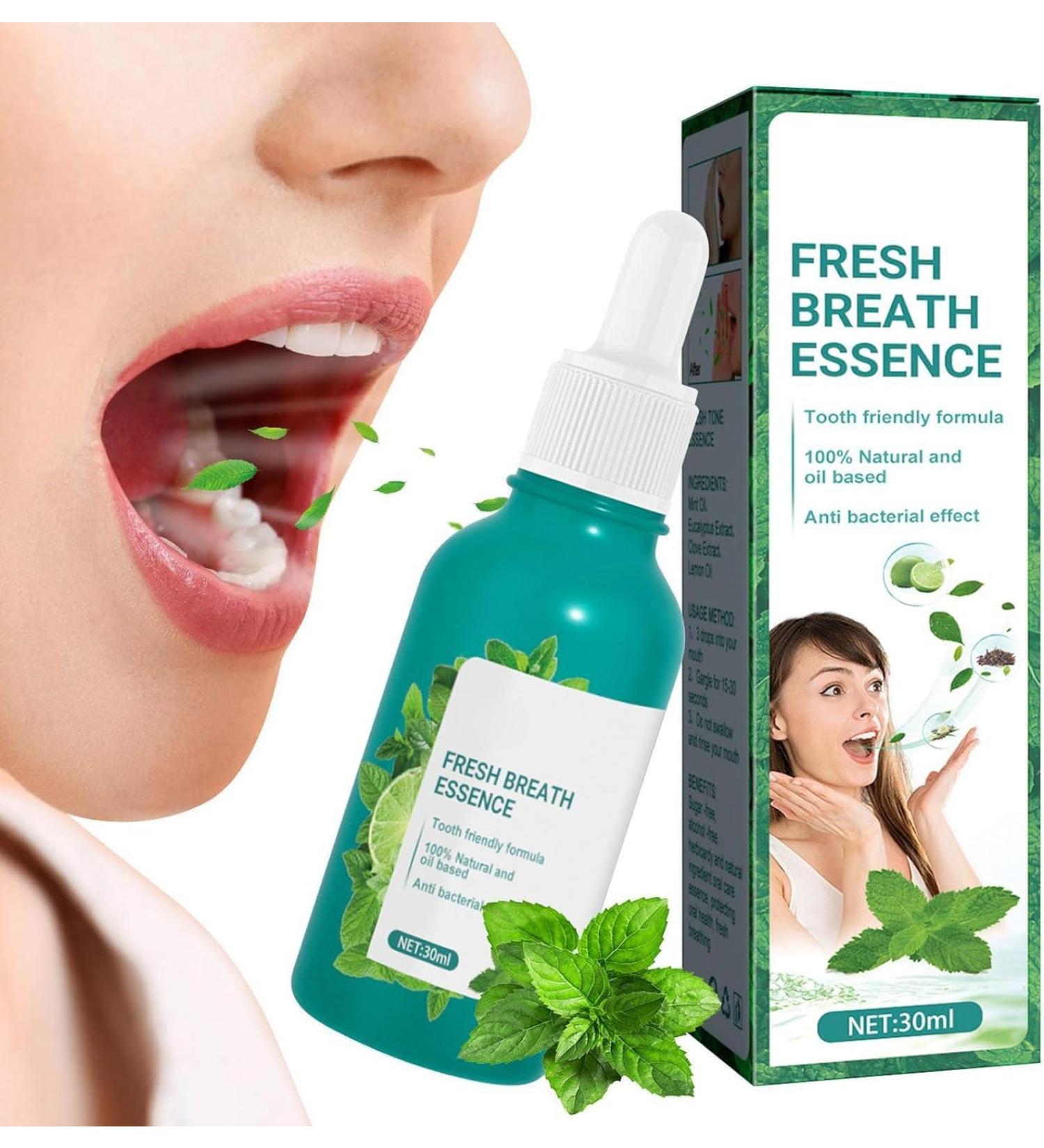 2PC Fresh Breath Essence Drops - Portable Peppermint Oral Care - Eliminate Bad Breath & Mouth Odor for Travel - Buy Online on GoSupps.com