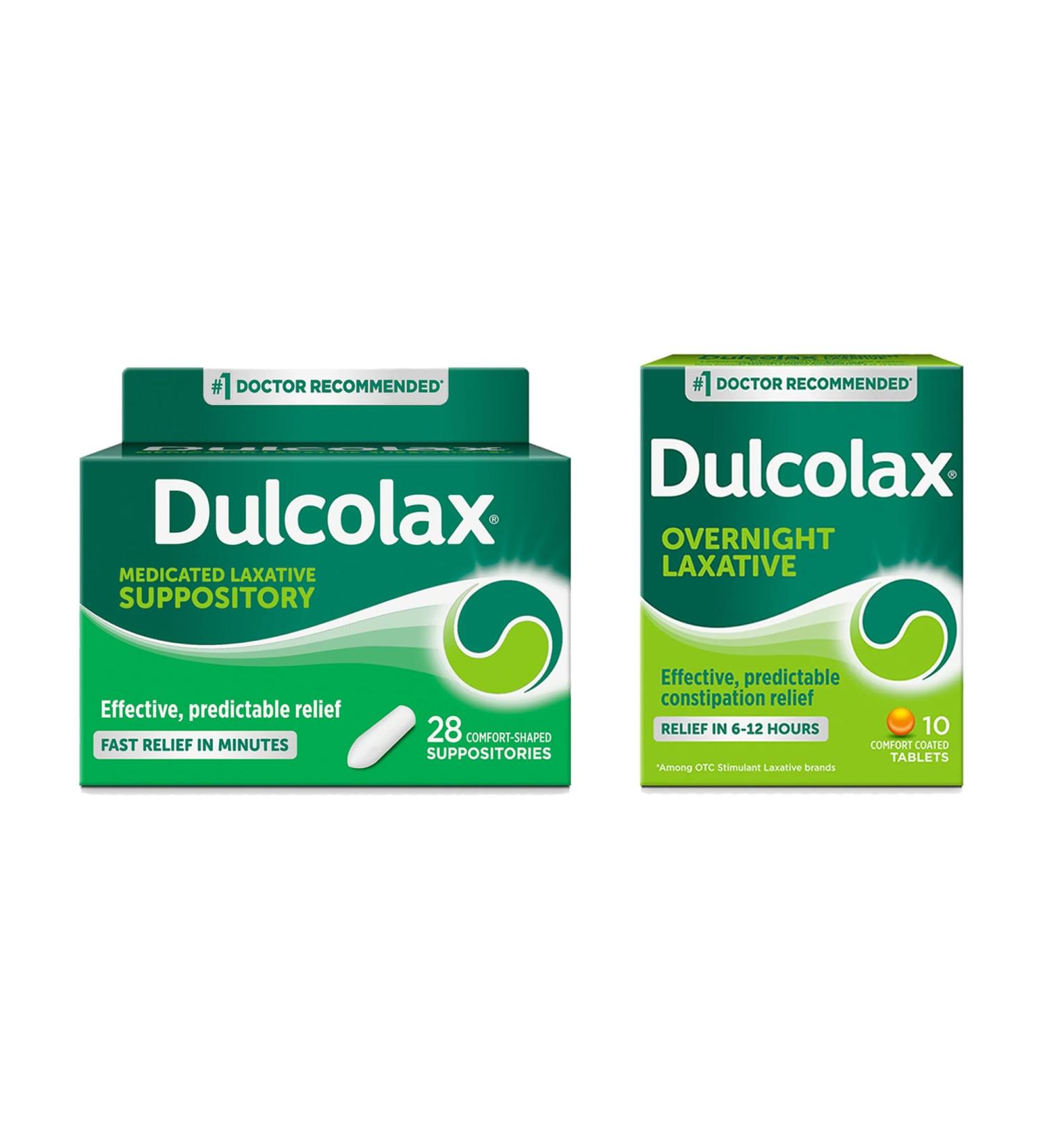Dulcolax Fast Relief Medicated Laxative Suppositories Rectal Use Only Bisacodyl 10 mg 28 Ct Overnight Relief Laxative for Gentle Constipation Relief Bisacodyl 5 mg Tablets 10 Ct - Buy Online on GoSupps.com