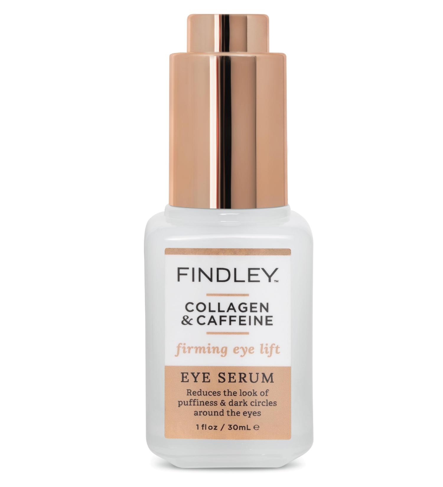 Findley Firming Eye Lift Serum with Collagen & Caffeine - Reduces Puffiness Dark Circles & Wrinkles (1 Fl Oz) | Hydrating Eye Treatment for Youthful Skin - Buy Online on GoSupps.com