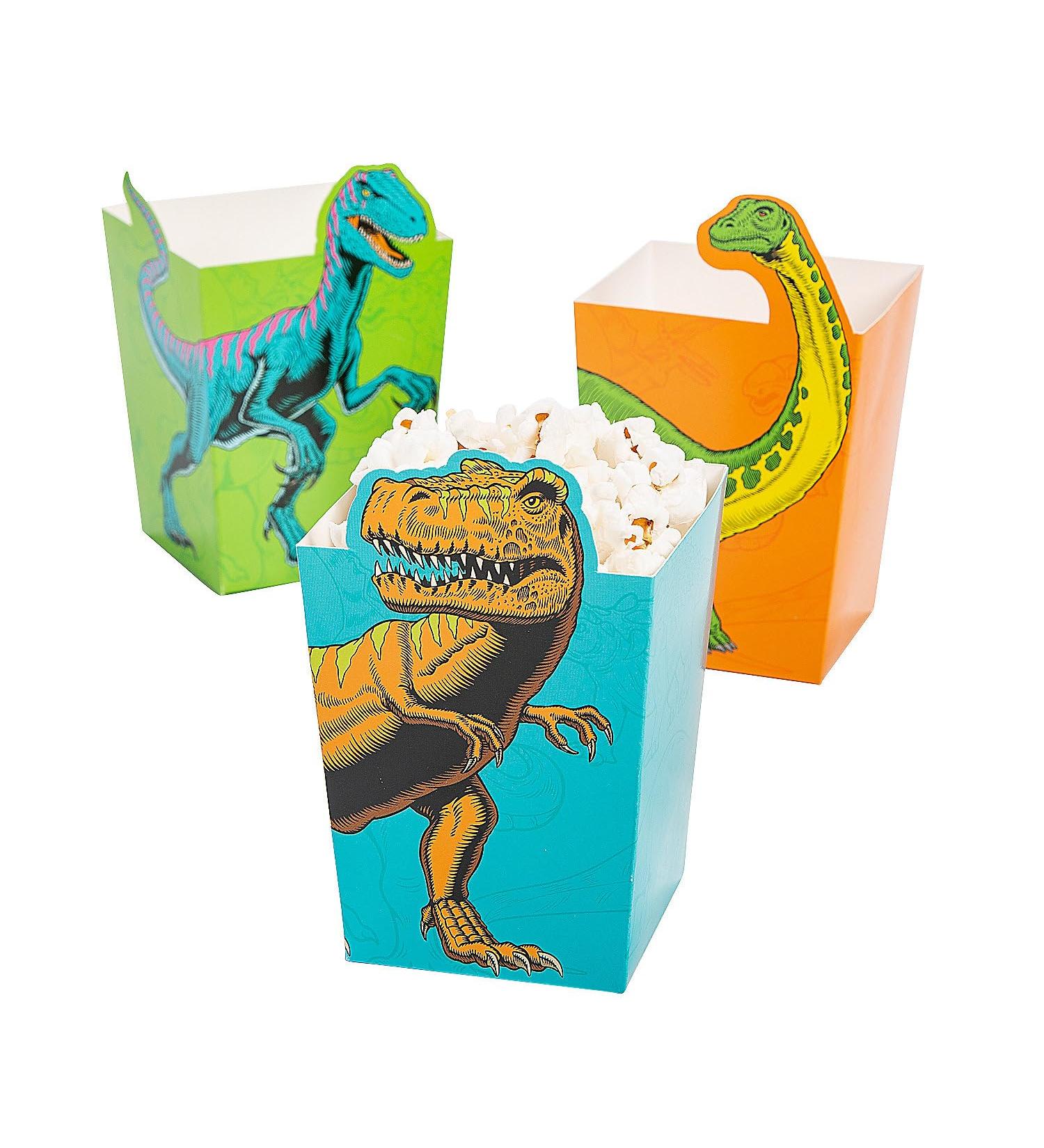 Dinosaur Party Popcorn Boxes 24 Pieces