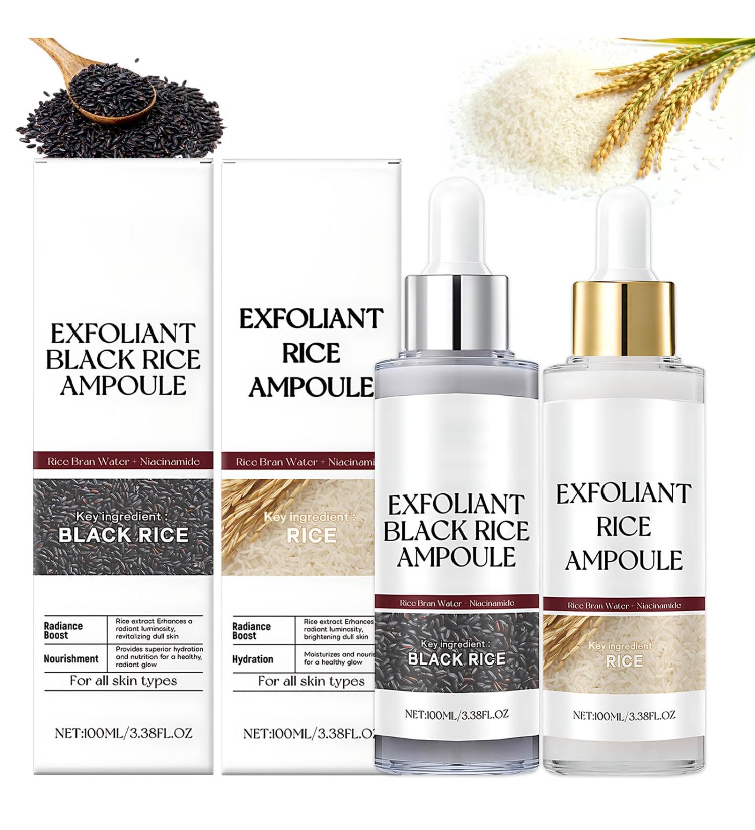 Peel Shot Glow Rice Ampoule Duo Exfoliant Visage Peeling Visage Exfoliant au Riz Noir et Blanc exfoliant Doux Nettoie en Profondeur les Pores Am liore la peau Rugueuse 2 * 100 ML - Buy Online on GoSupps.com