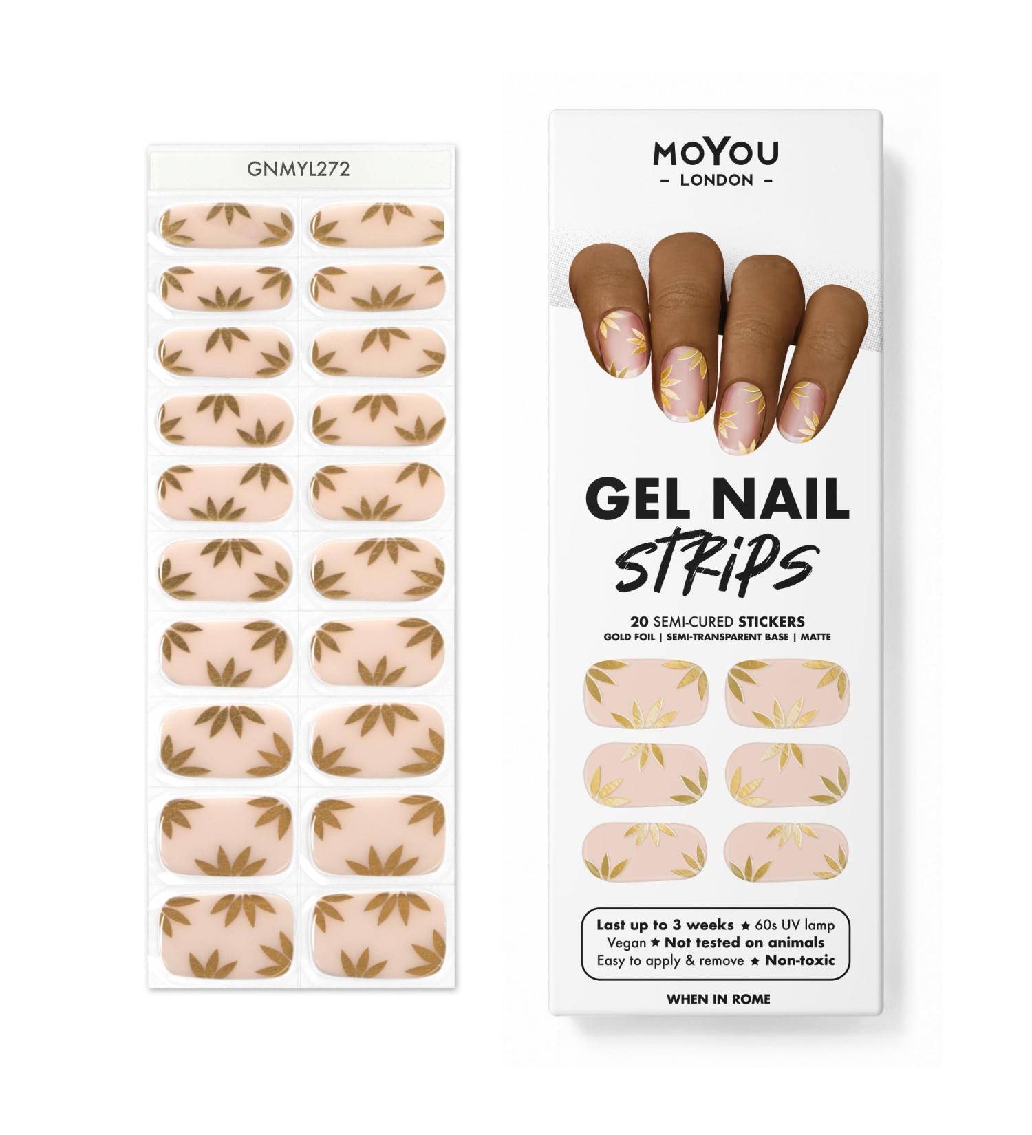 MOYOU LONDON Semi-Cured UV Gel Strips - 20 Pieces for Salon Quality Manicure | When in Rome - International Shipping Available - Buy Online on GoSupps.com