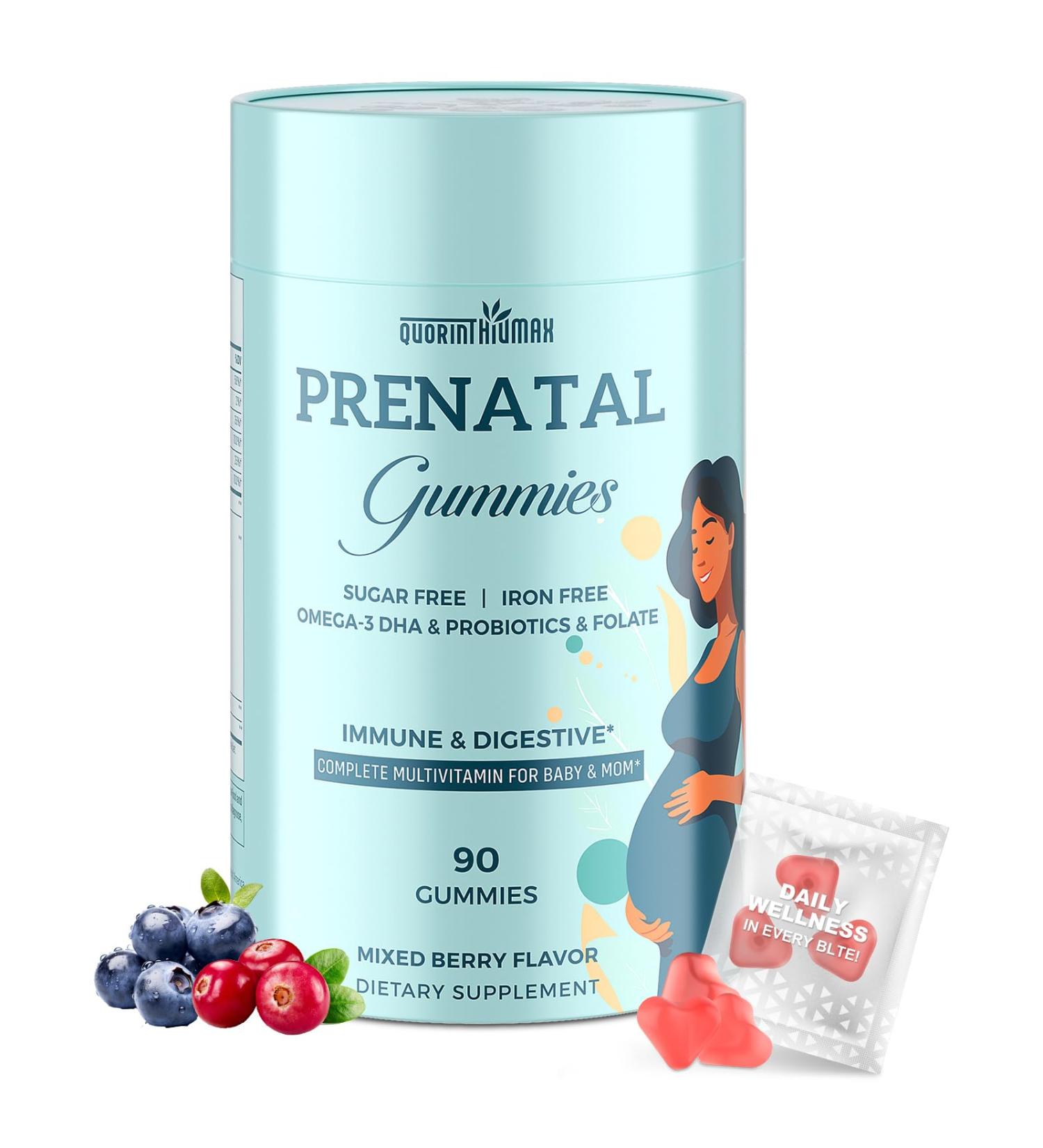 Prenatal Gummies Sugar Free 90 Count - Organics Prenatal Vitamins for Women with Folate DHA & Probiotics - Iron Free Prenatal Vitamin Gummies for Immune & Digestive - 1 Bottle 90 Count (Pack of 1) - Buy Online on GoSupps.com