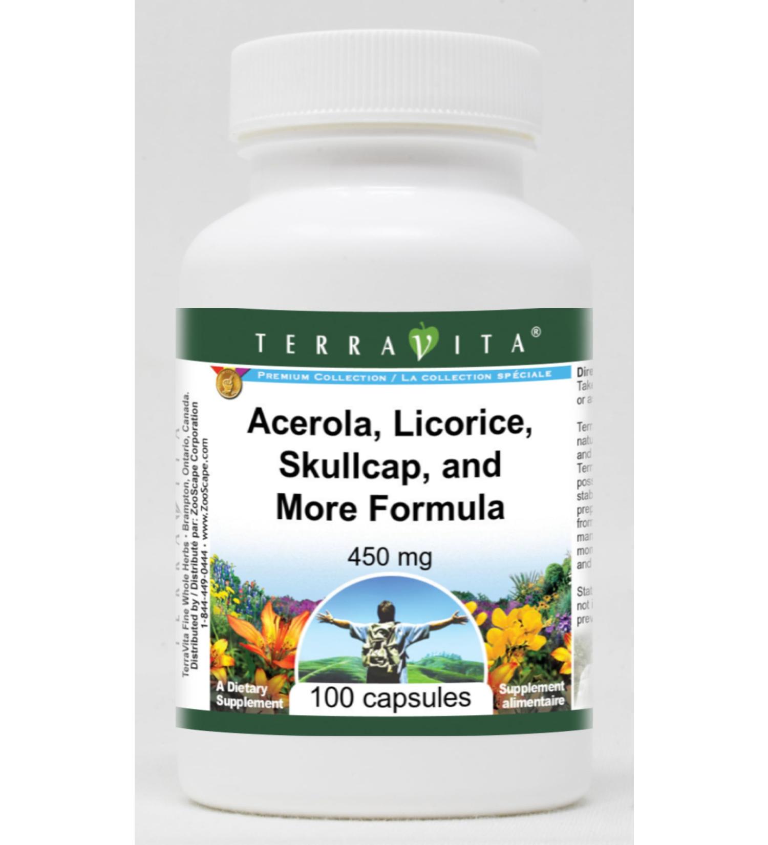 Acerola Licorice Skullcap and More Formula - 450 mg (100 Capsules ZIN: 517107) - 3 Pack - Buy Online on GoSupps.com