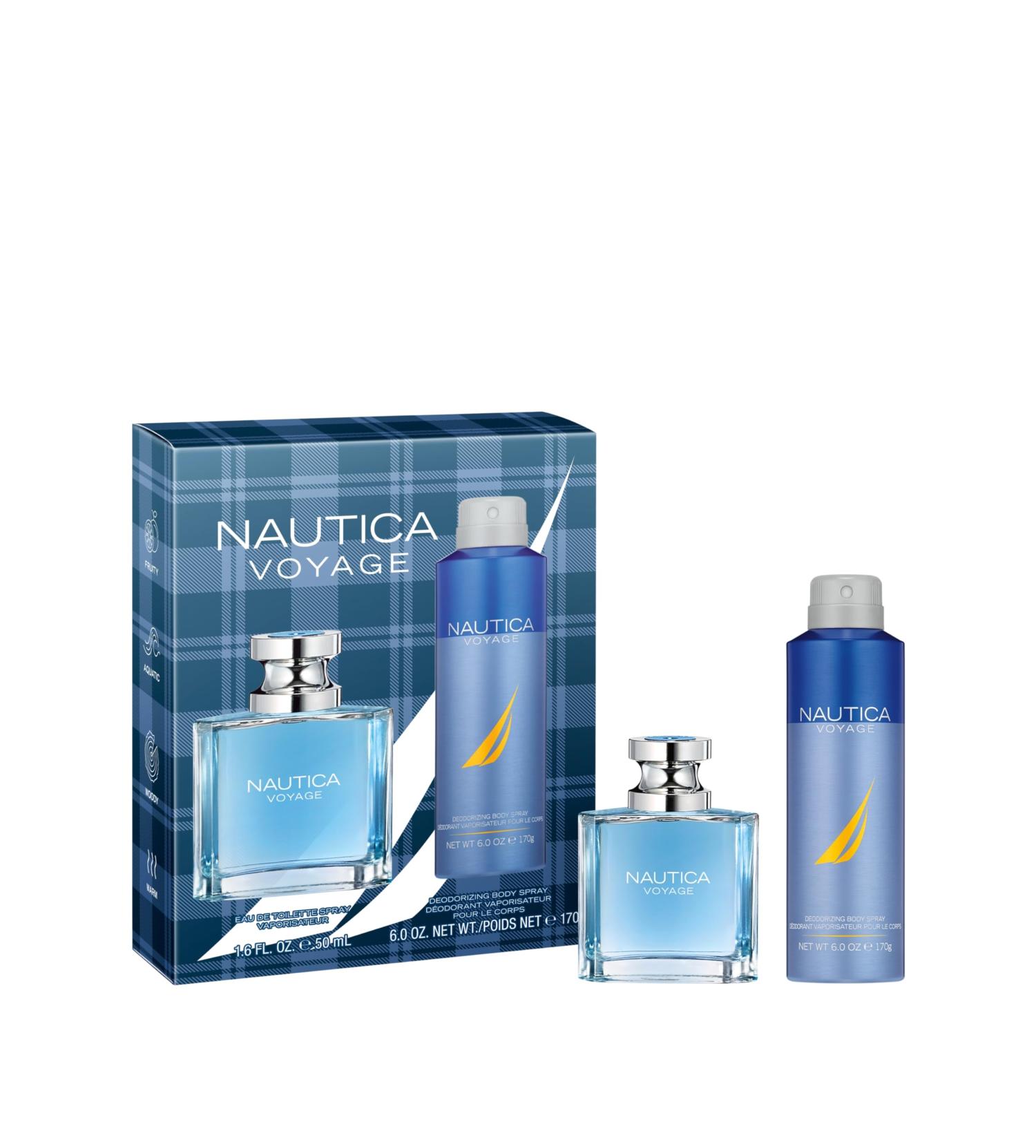 Nautica Voyage Eau de Toilette + Deo Body Spray Gift Set Notes of Apple Cedarwood Mimosa Men's Fragrance Long Lasting Everyday Fragrance Nautica Voyage 3.8 Fl Oz (Pack of 2) - Buy Online on GoSupps.com