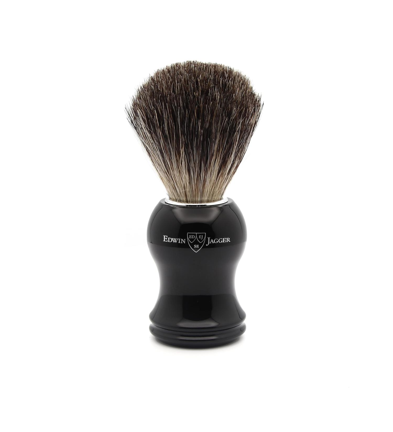 Edwin Jagger 81P36 Classic Badger Shaving Brush - Black Ebony | Men's Shaving Cream/Soap - Buy Online on GoSupps.com