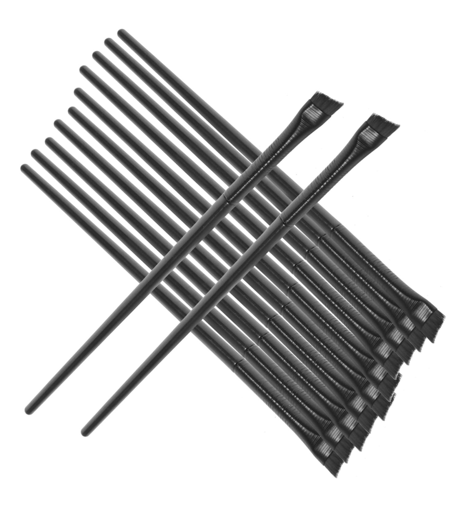 Mikinona Flat Concealer Brush 12pcs Eyeliner Brush Eye Shadow Brush Flat Eyeliner Brush Eyeshadow Eyeliner Make up 14.5x0.7x0.5cm Black - Buy Online on GoSupps.com