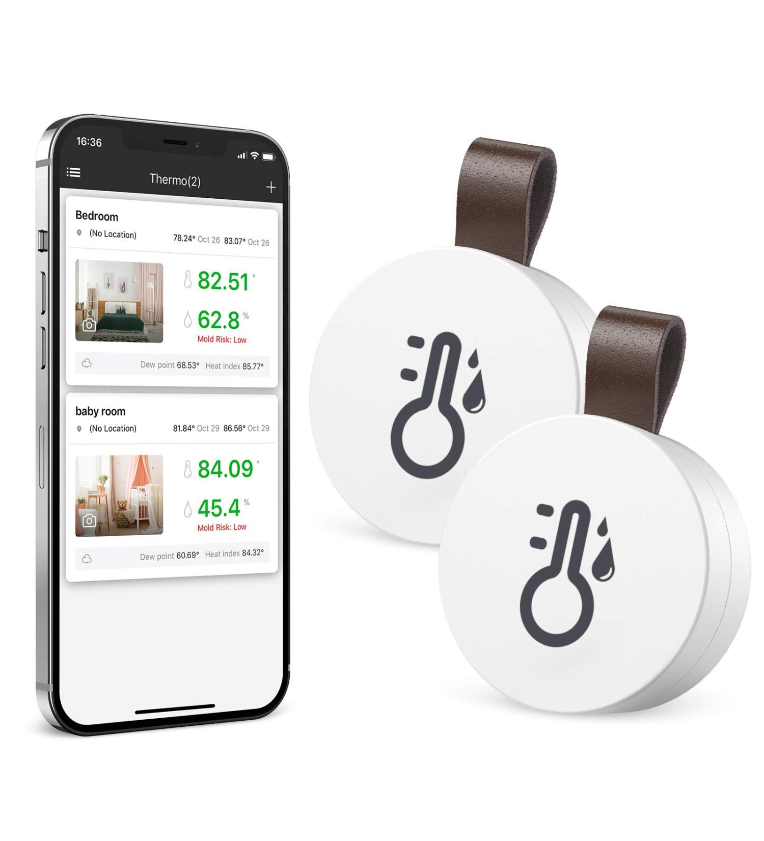 Ankilo Wireless Thermometer Hygrometer - Accurate Temperature & Humidity Sensor with Data Export for Home Garage Greenhouse & Baby Room (2 Pack) - Buy Online on GoSupps.com