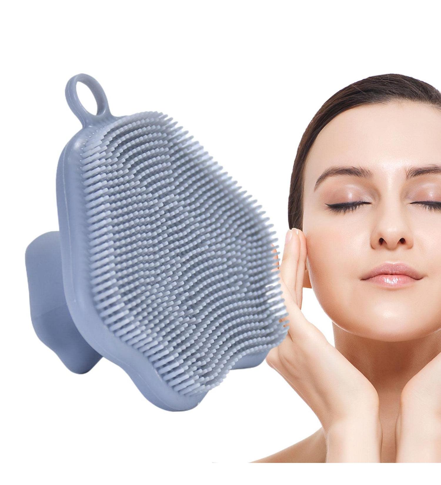 Silicone Face Brush - Silicone Face Scrubber Exfoliator with Handle Facial Cleansing Brush Face Wash Brush Face Exfoliator Brush Silicone Face Scrub for Sensitive Skin Jimii Gray - Buy Online on GoSupps.com