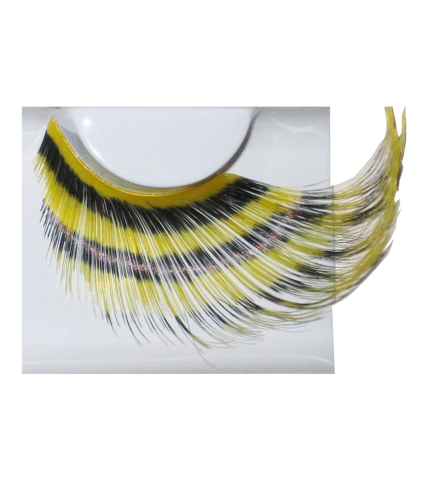 Eulenspiegel Yellow-Black Eyelashes & 1 ml Special Eyelash Glue - Perfect for International Shipping! - Buy Online on GoSupps.com