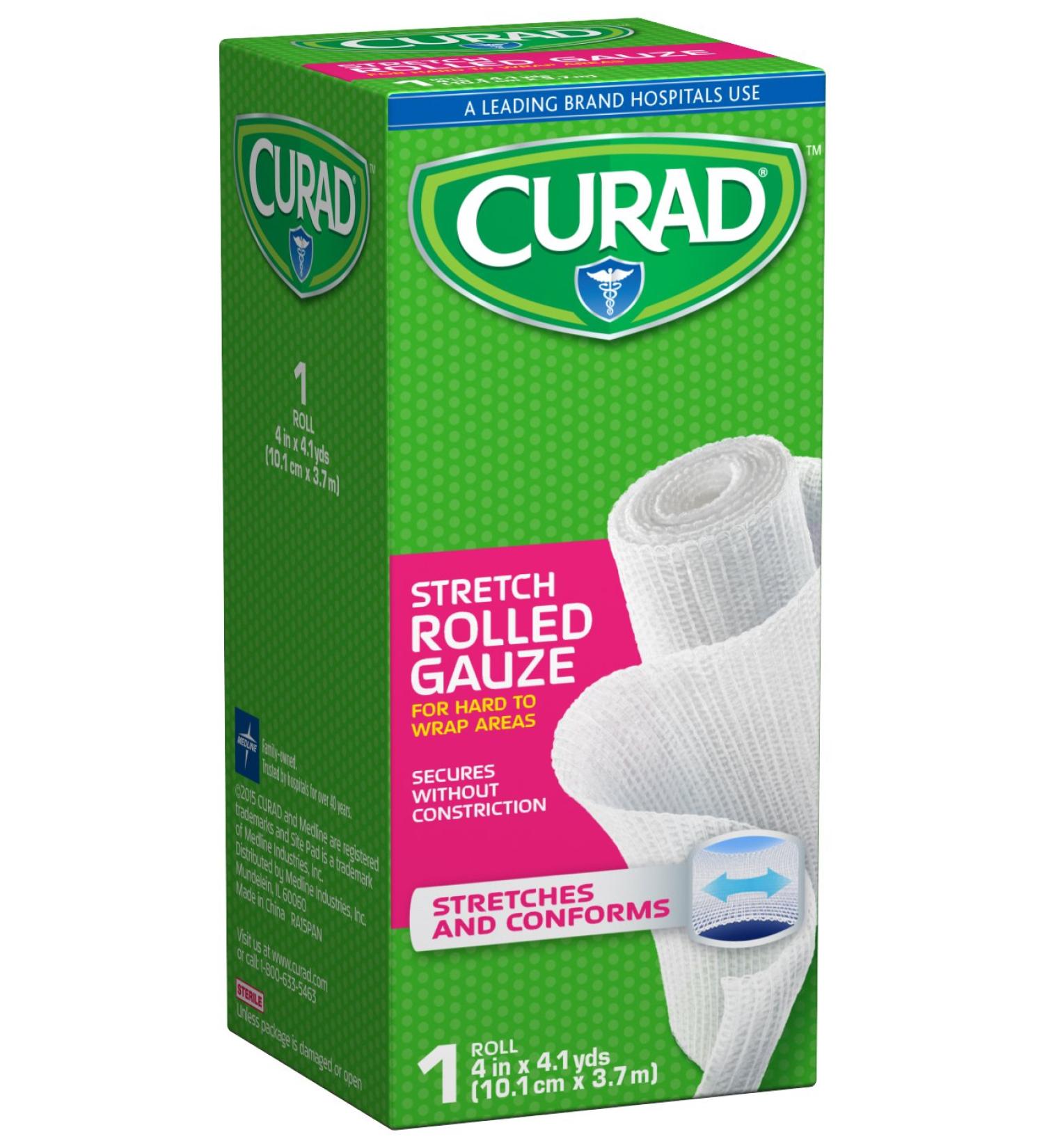 Curad Rolled Gauze - 4 x 4.1 Yards | Medical Grade Bandage Roll - Buy Online on GoSupps.com