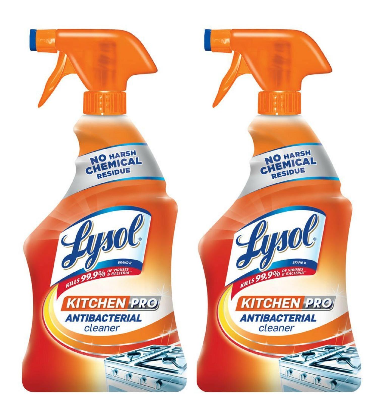 Lysol Kitchen Pro Antibacterial Cleaner Trigger 22 Fl Oz - Pack of 2 - Buy Online on GoSupps.com