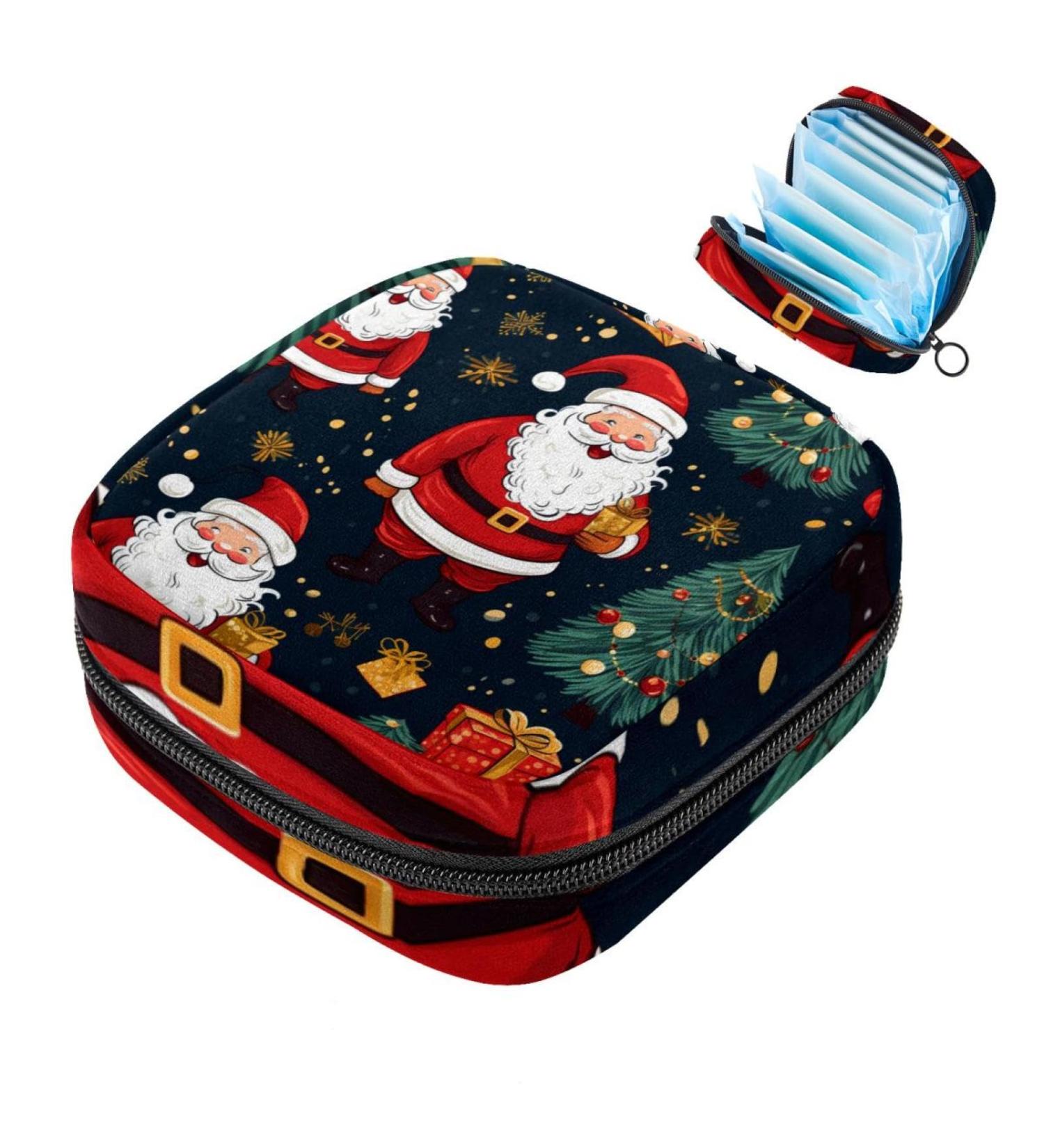 MUOOUM Women s Storage Pocket Bag - Merry Christmas Santa Claus Menstrual Cup & Portable Bandages for Teens | Ideal for First Periods - Buy Online on GoSupps.com