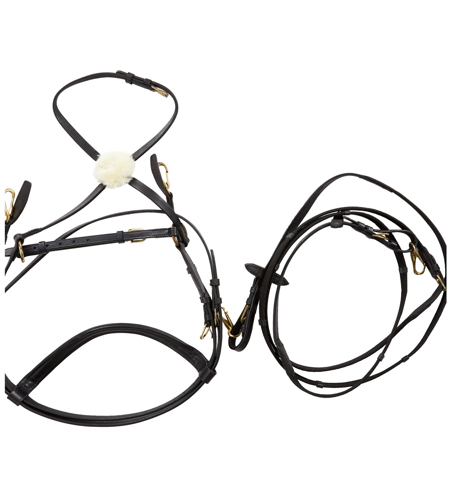 Buy HKM Mexican Style Riding Bridle - Lambskin Padded - Black Thoroughbred - International Shipping Available - Buy Online on GoSupps.com