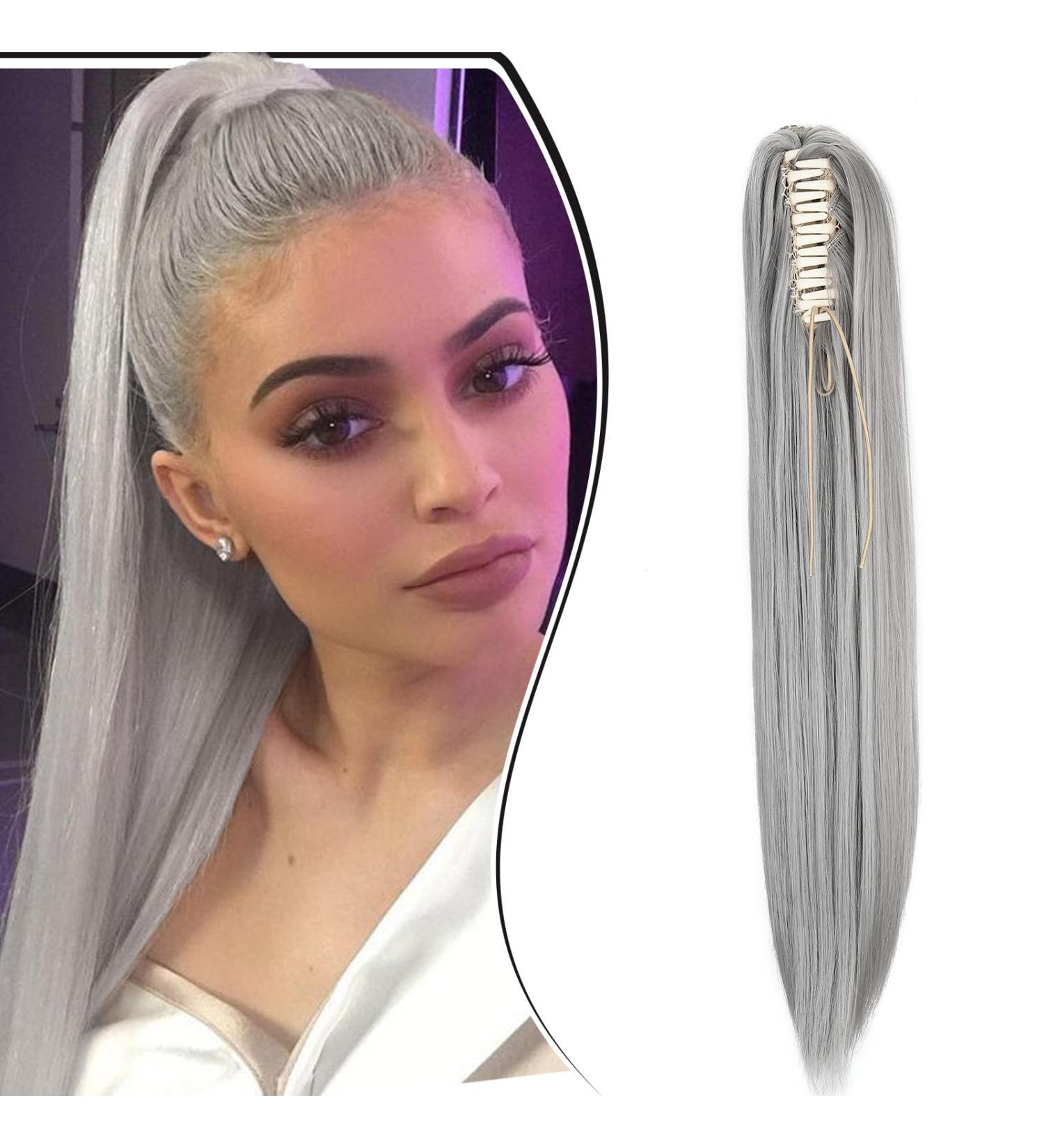 Dcbaboo Ponytail Extension Long Straight 20inch Claw Clip in Ponytail Hair Extensions Synthetic Pony tails Natural Wave One Piece Hairpiece Fake Ponytail for Women Dark Grey 20 inch 150g Dark Grey - Buy Online on GoSupps.com