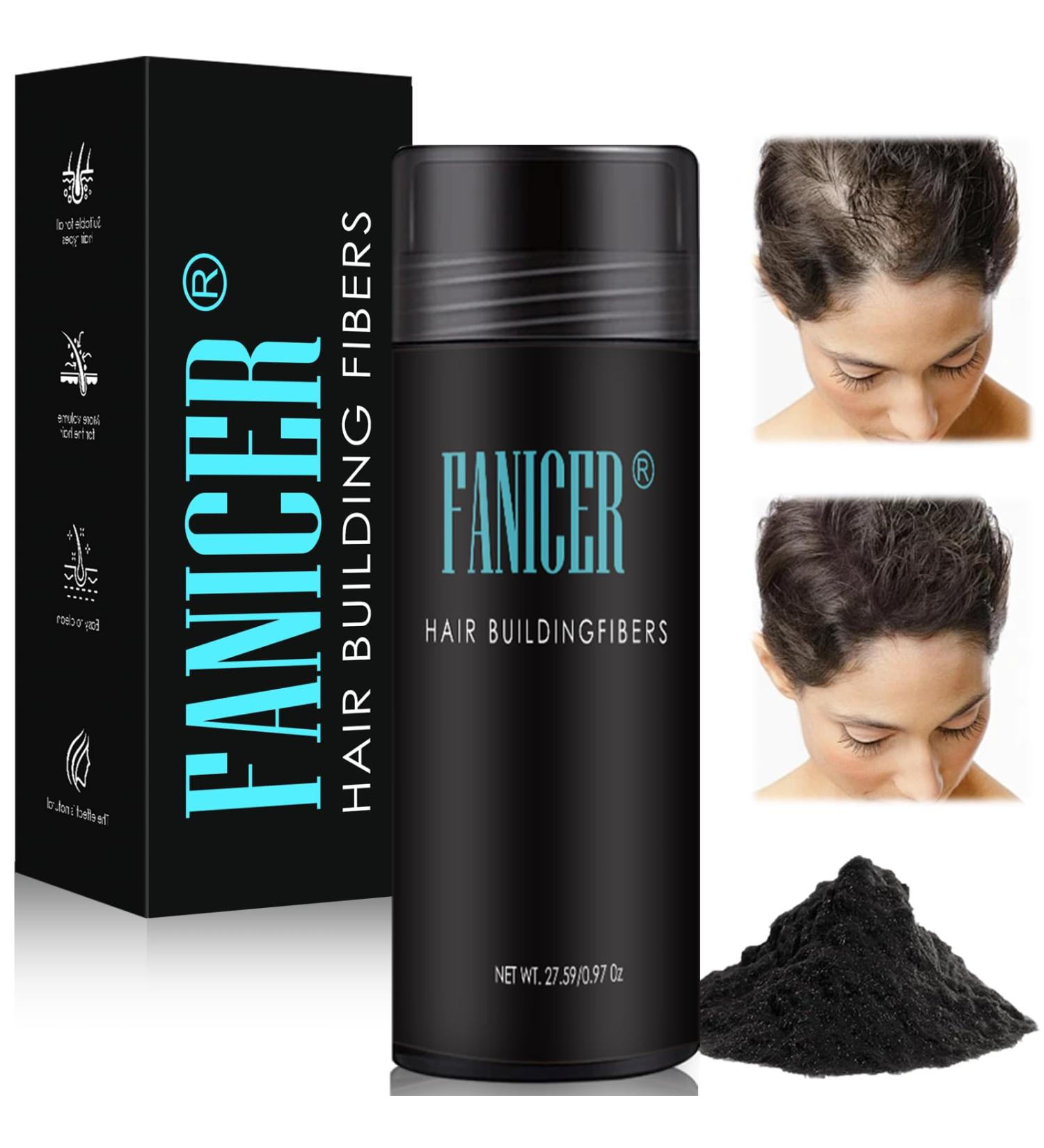 Buy 27.5g Hair Fiber Powder | Instant Hair Thickening for Fine & Thinning Hair | Conceal Bald Spots for Men & Women (Black - Buy Online on GoSupps.com