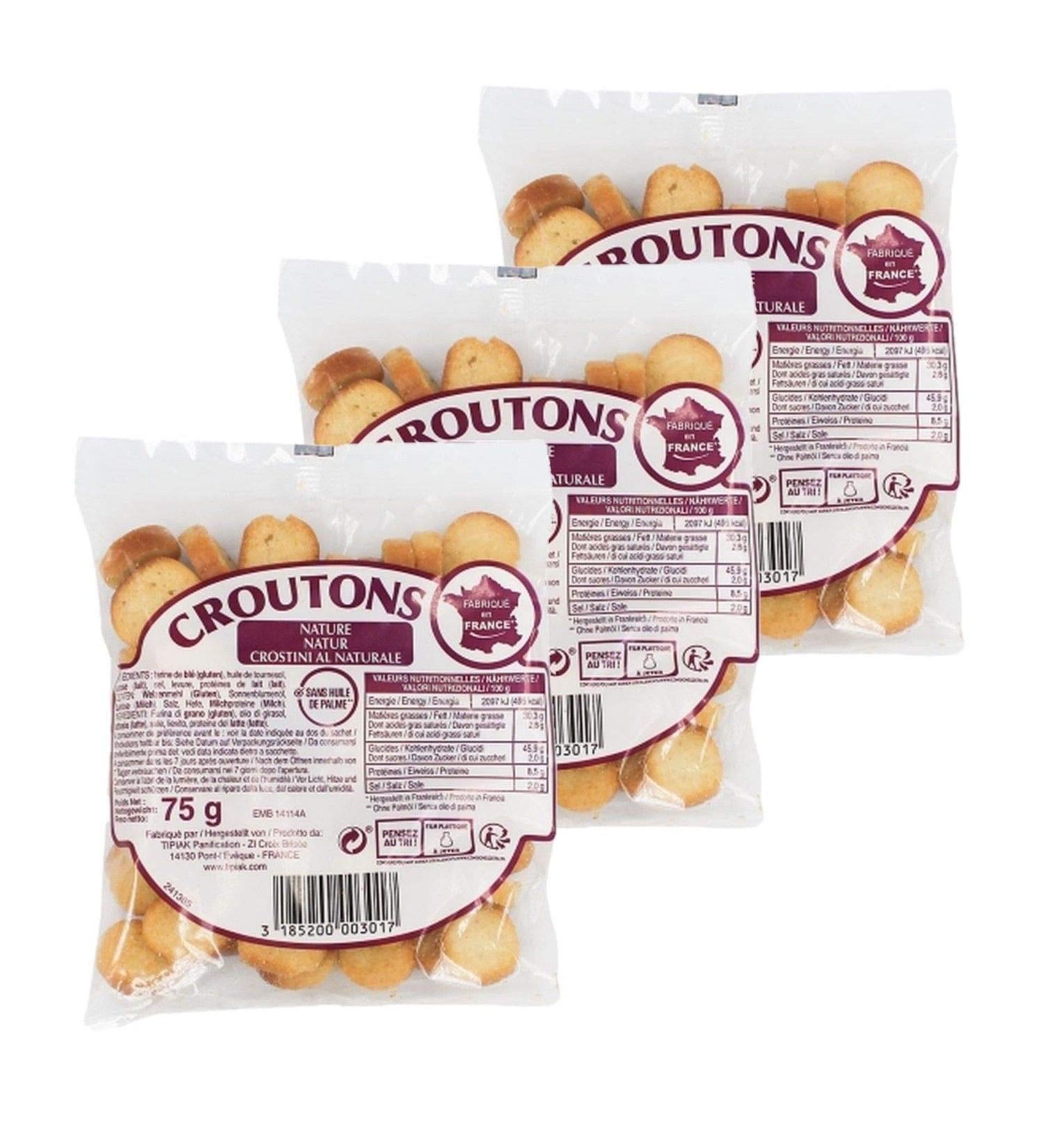 Tipiak 3 Plain Croutons - Tipiak - 75g Bag