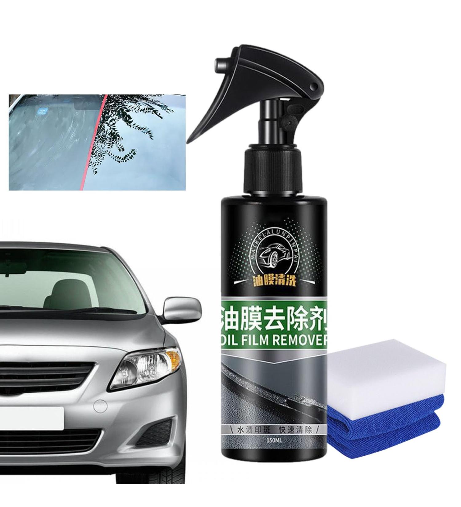 Car Glass Oil Film Cleaner Spray | Auto Windshield Cleaner Glass Cleaner for Cars Polish Glass Cleaner Spray Auto Glass Cleaning to Clean Bird Droppings and Restore Glass Clarity - Buy Online on GoSupps.com