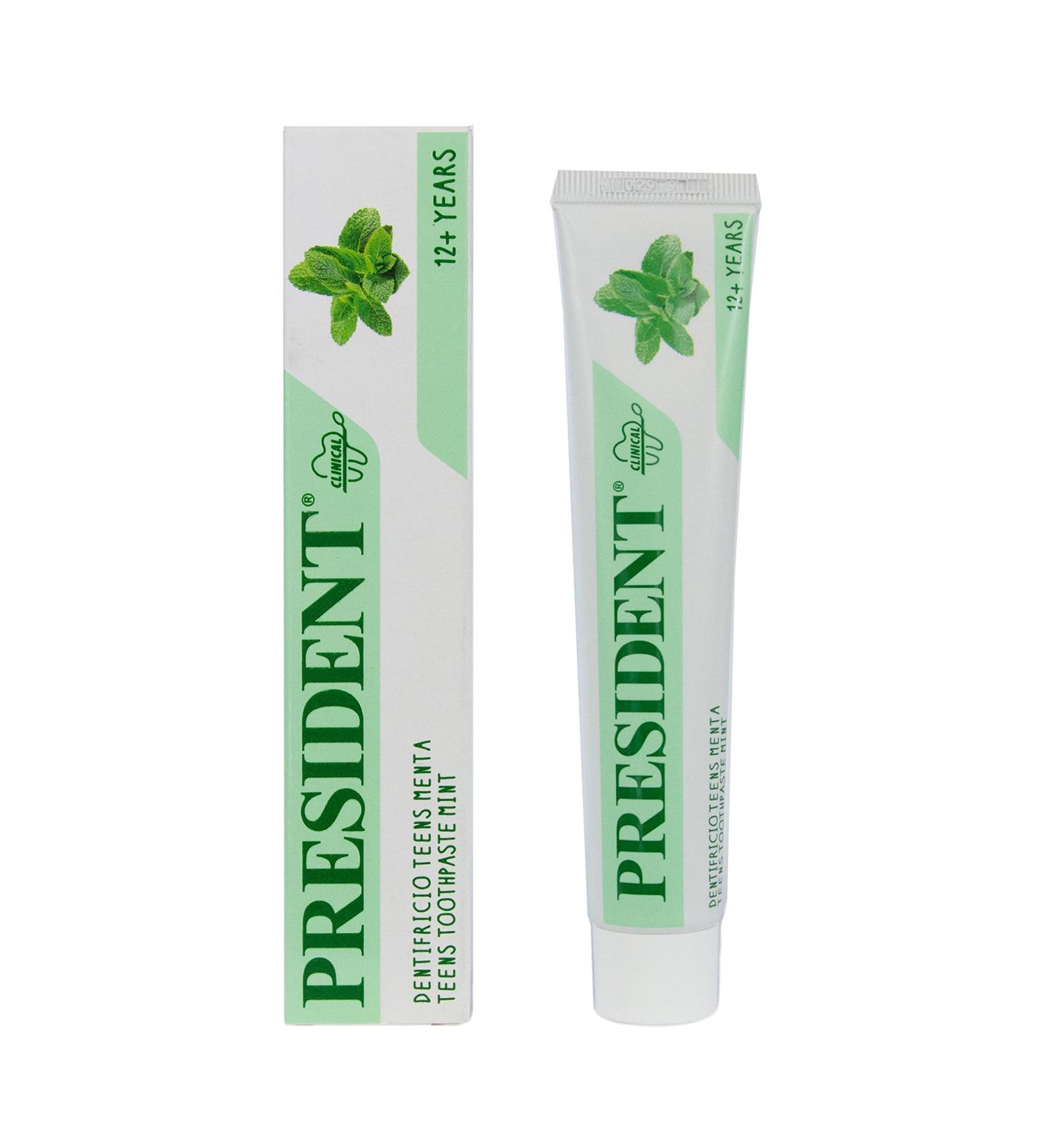  President President Toothpaste Teens 12+ Mint Flavor. Protects against cavities strengthens teeth and helps protect and maintain healthy gums. Paraben-free SLS-free allergen-free and PEG-free. RDA 50 ml - Buy Online on GoSupps.com