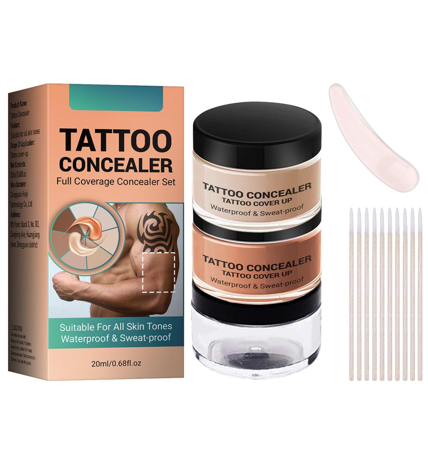 Mnozreo Body Concealer Tattoo Remover Scar Cover for Body Legs 20ml Waterproof Long Lasting No Fading - Buy Online on GoSupps.com