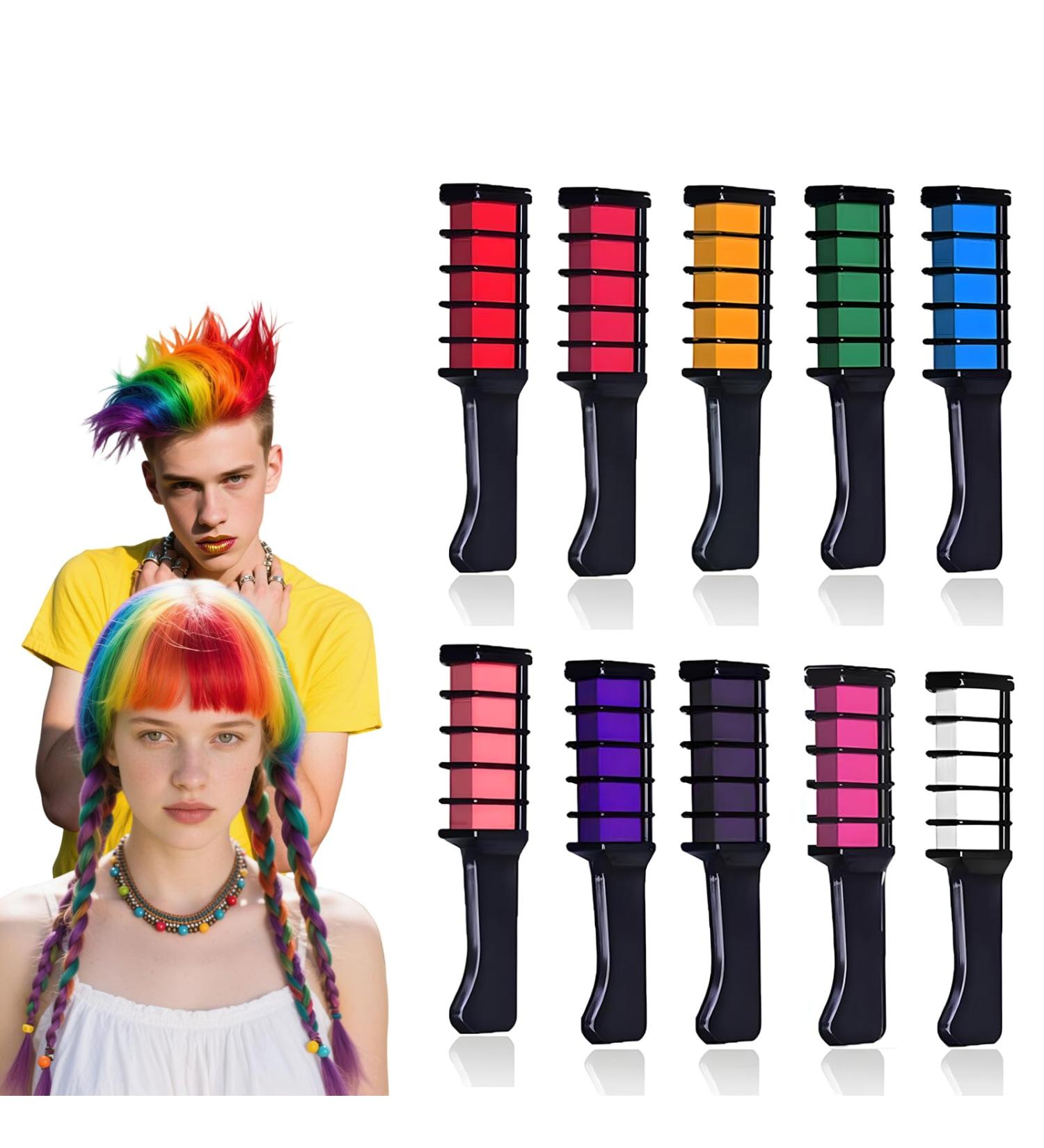Lot de 10 peignes de coloration jetables pour enfants 10 couleurs craies lavables couleur naturelle pour enfants convient pour le maquillage des enfants et des adultes peignes - Buy Online on GoSupps.com