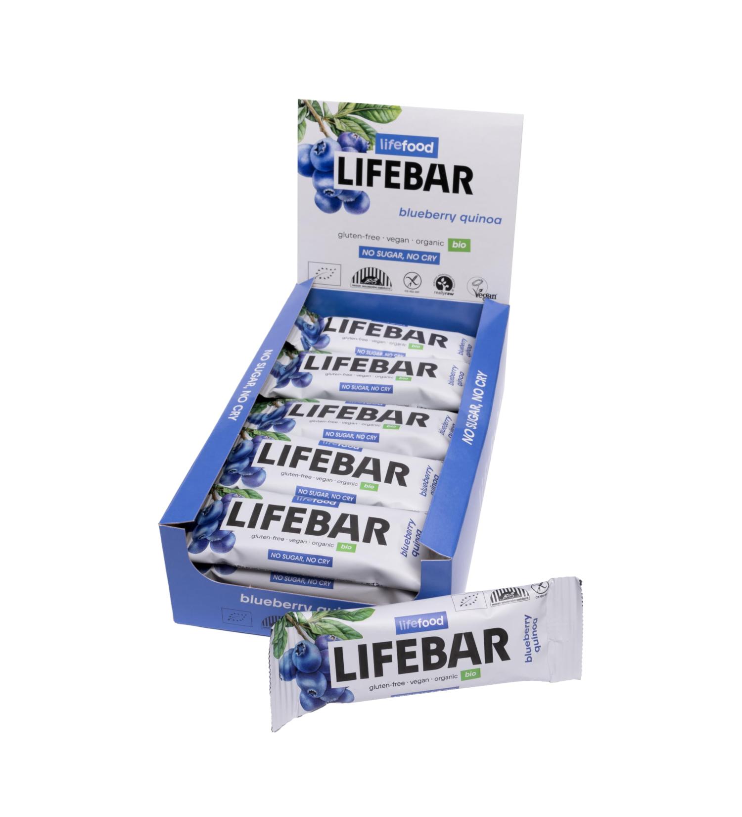 Buy Lifefood Lifebar Energy Seal - Vegan Gluten-Free Organic RAW Sports Bar (Blueberry Quinoa) - 15 Pack (15 x 40g) - No Added Sugar - Buy Online on GoSupps.com