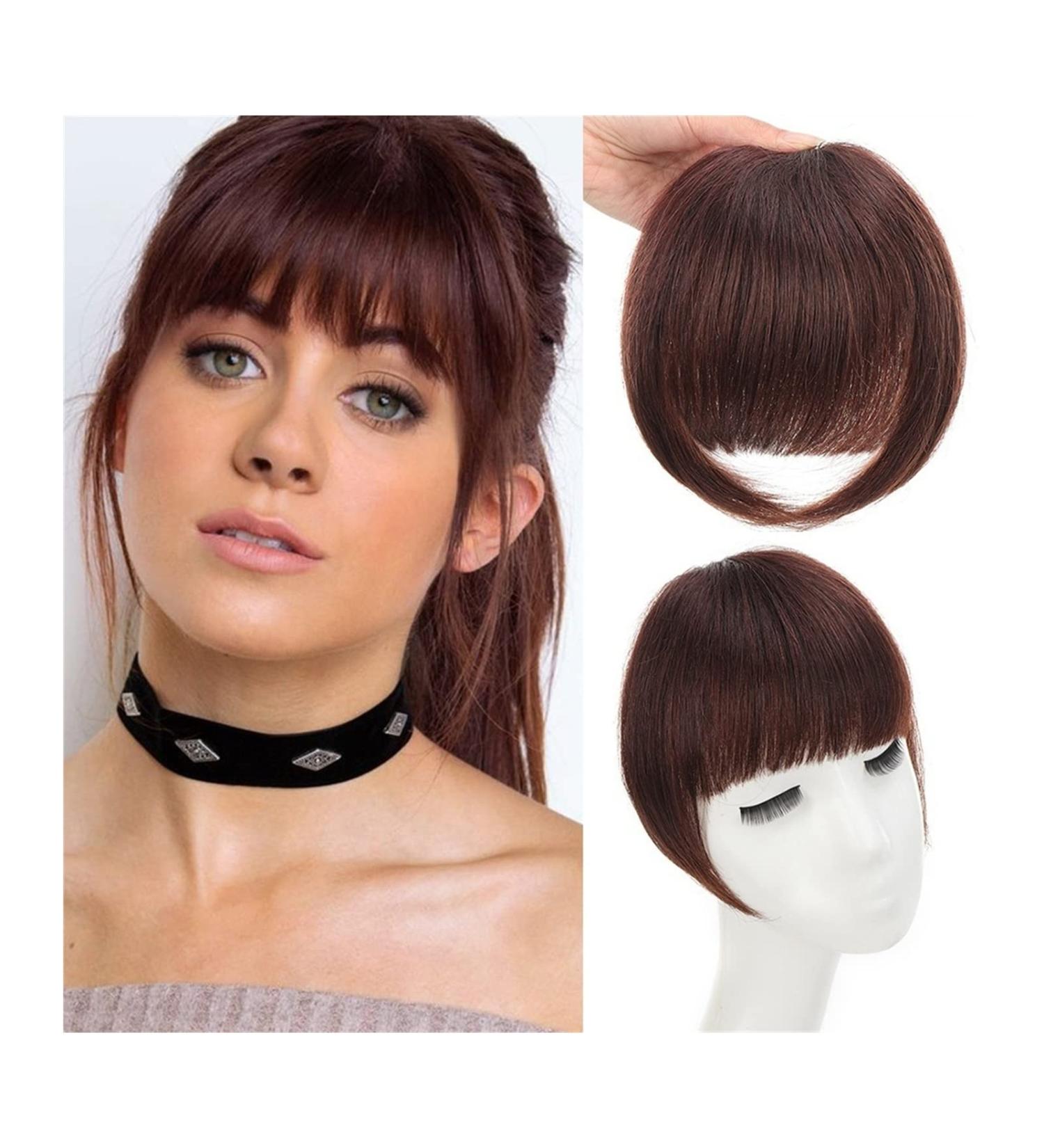 clip in bangs for women Bangs Hair for Women Synthetic French Bang with Temples Clip in Hair Extensions Thick Natural Full Bangs Straight Fringe Hairpieces for Daily Wear Bangs Hair (Color : Dark Br Dark Brown - Buy Online on GoSupps.com