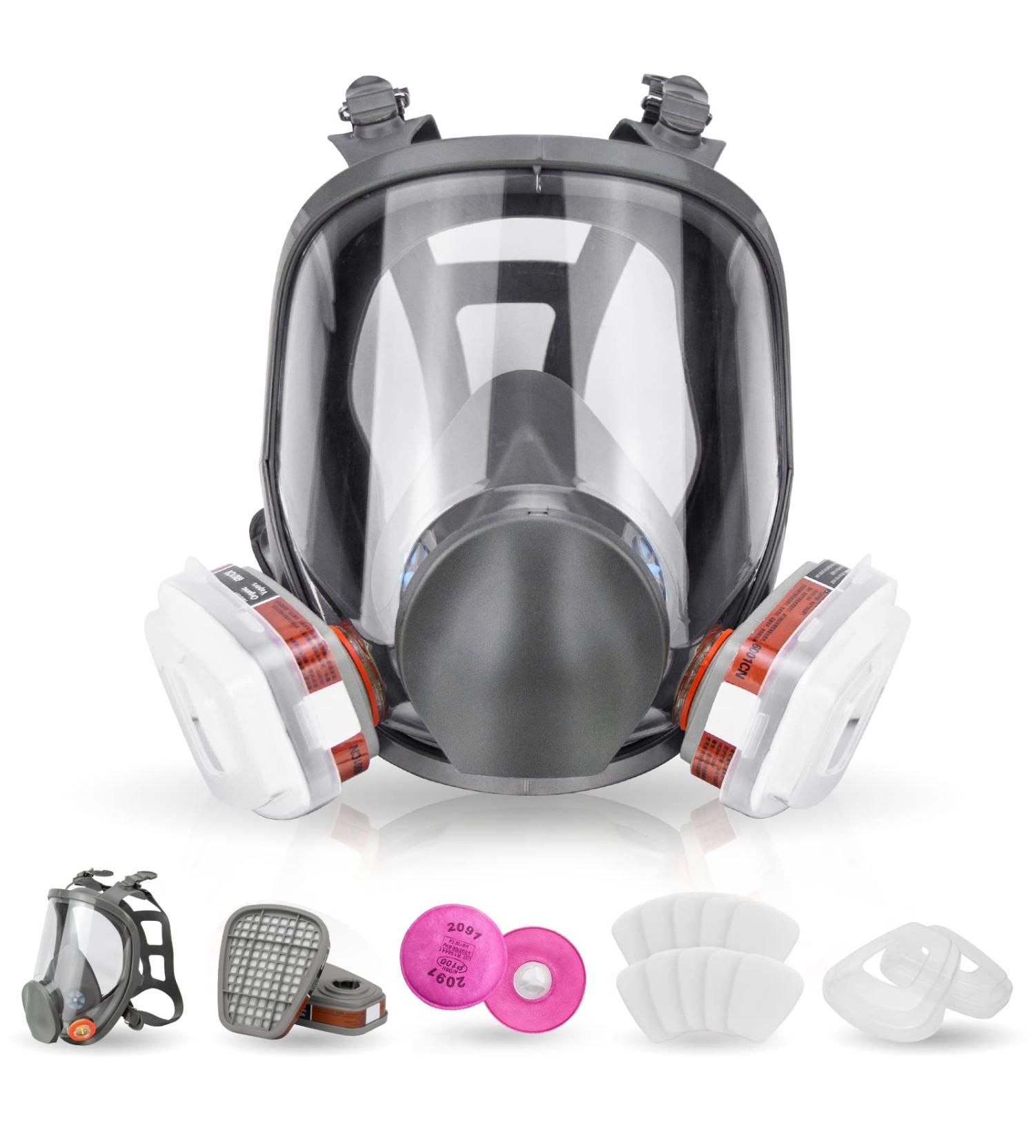 Reusable Respirator full Face Gas Cover Organic Vapor Mask and Anti-fog for Painting mechanical polishing logging welding Against Dust Staining Sanding & Cutting - Buy Online on GoSupps.com