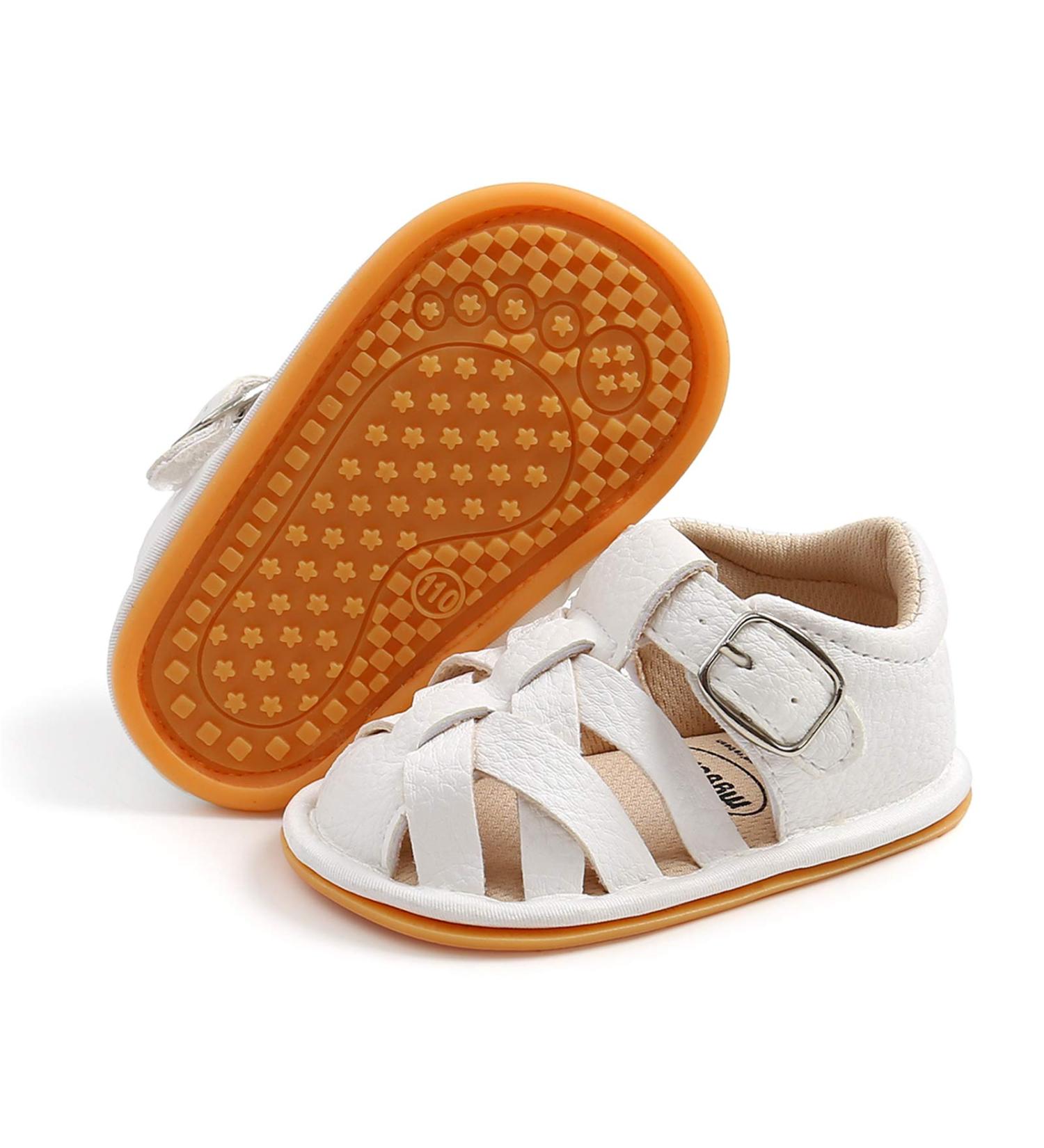 RVROVIC Baby Sandals - Soft Sole Summer Infant Crib Shoes - Lightweight Outdoor Prewalker Shoes 0-6 Months (White) - Buy Online on GoSupps.com