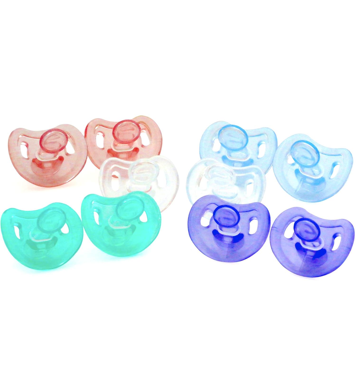 Bee Bee 10 Pacifiers 0-6 Months | Soft Silicone Orthodontic Shape | BPA-Free | Set of 10 Multicolor Soothie Pacifiers for Natural Sucking | Baby Boys & Girls - Buy Online on GoSupps.com