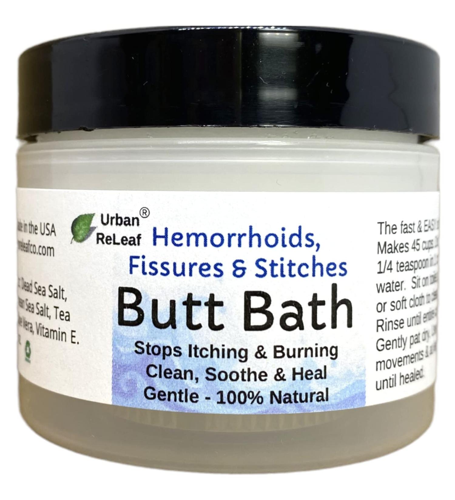 Urban ReLeaf Butt Bath - Fast Relief for Hemorrhoids, Fissures & Stitches with Healing Sea Salt - 100% Natural Solution to Stop Itching & Burning - Buy Online on GoSupps.com