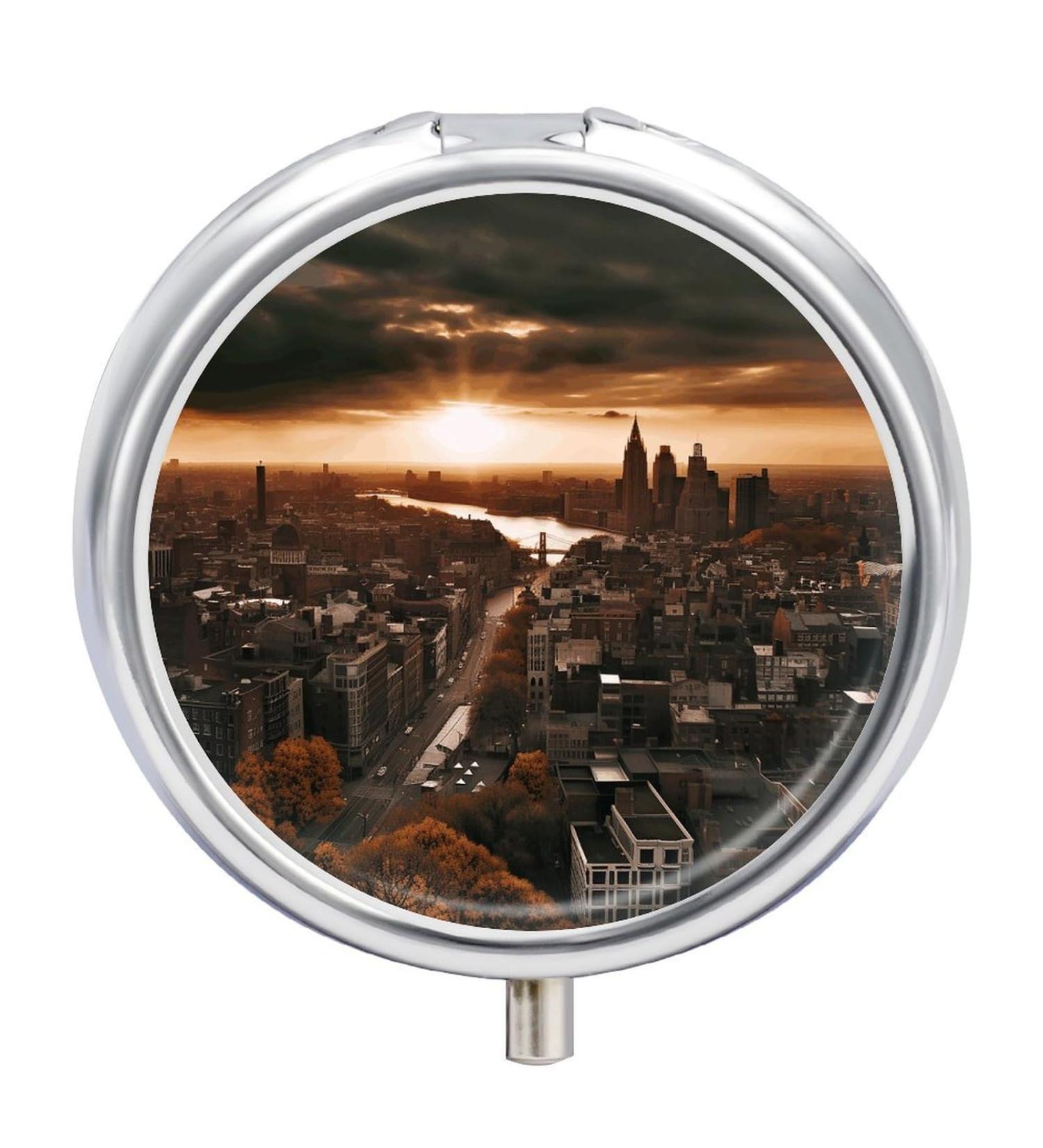 Portable 3 Compartment Pill Box - NYC Sunset Travel Medicine Organizer for Purse & Pocket - Buy Online on GoSupps.com