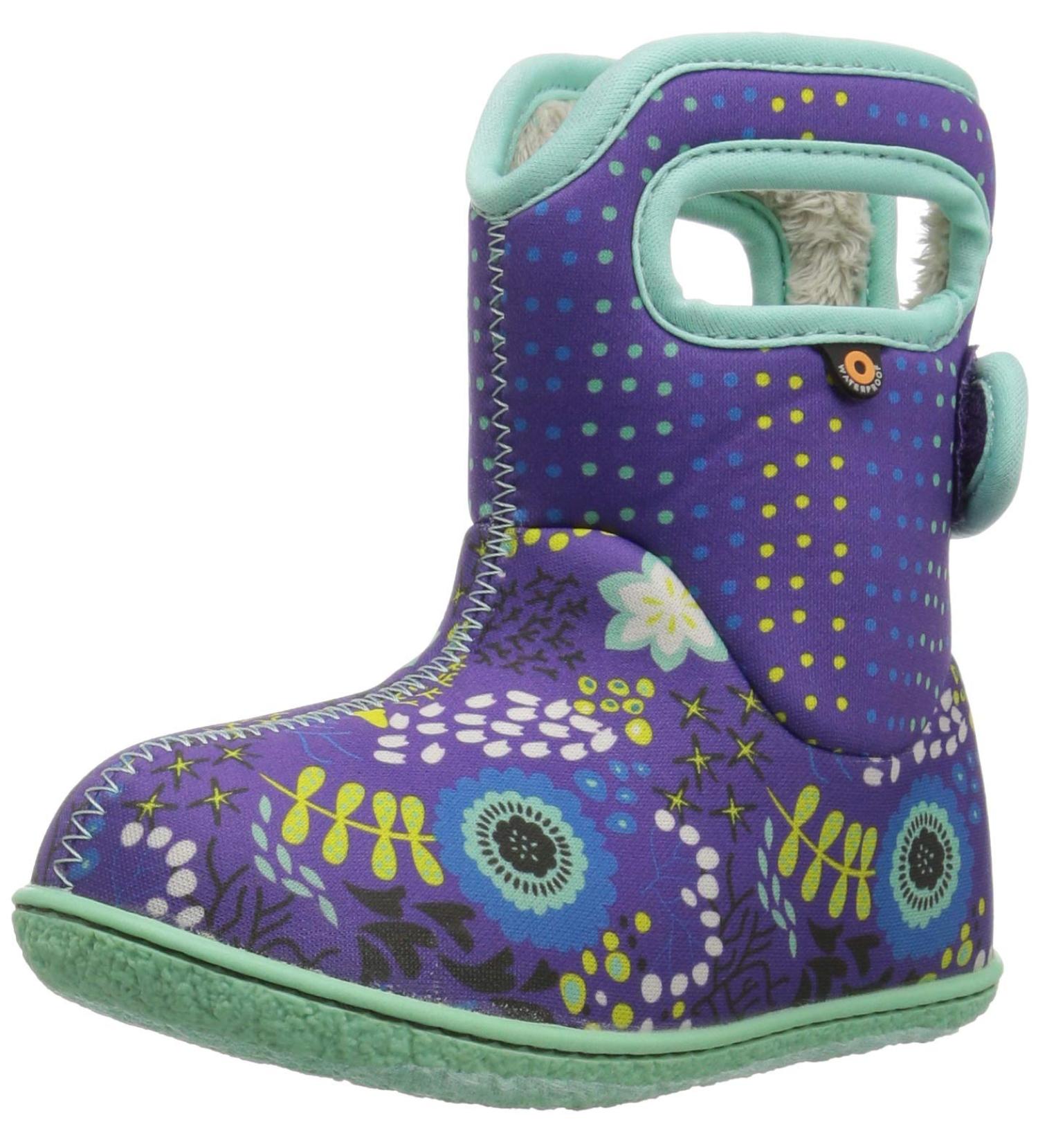 BOGS Baby Wellington Boots Plum Flower Stripe 71565 | Size UK 3-8 | New Flower Dot Violet Multi - Buy Online on GoSupps.com