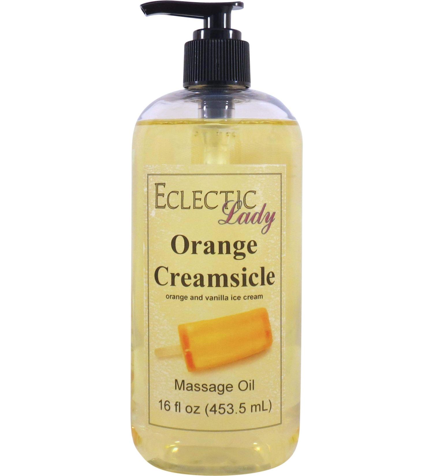 Orange Creamsicle Massage Oil 16 oz | Sweet Almond & Jojoba Oil | Preservative Free Aromatherapy Relaxation - Buy Online on GoSupps.com