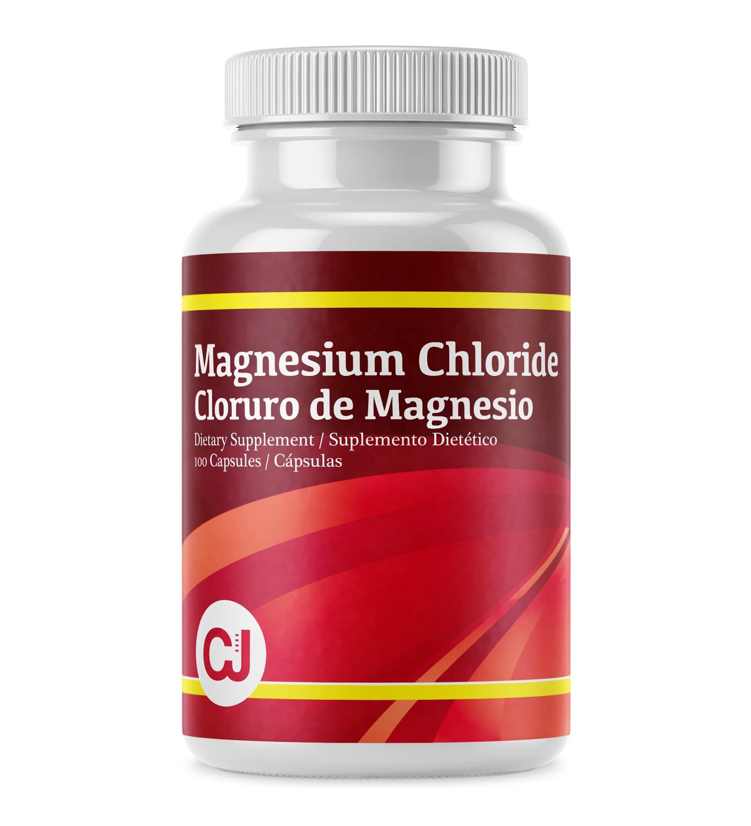 Magnesium Chloride - Cloruro de Magnesio 100 Capsules Essential Mineral Supplement Relaxation