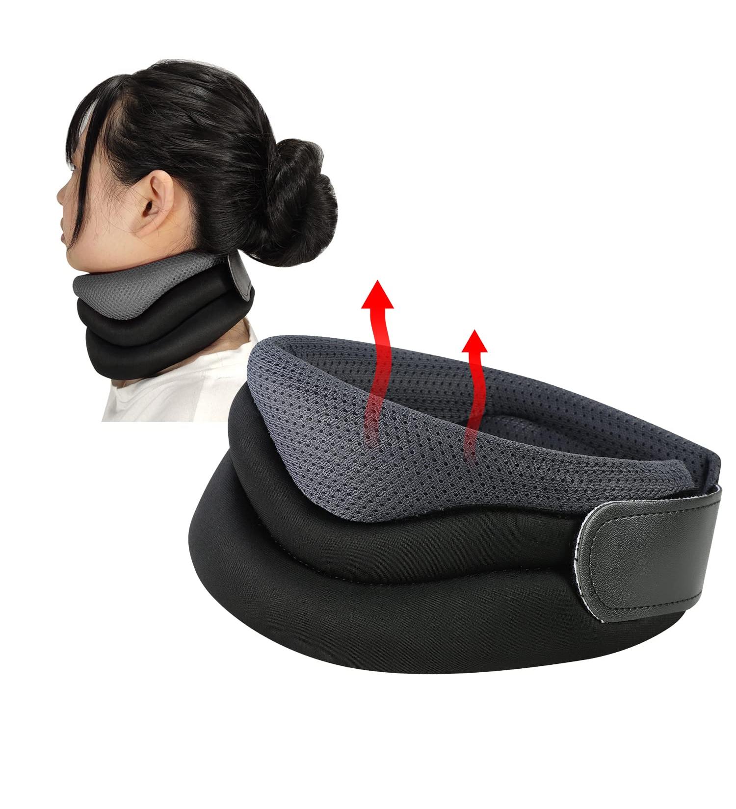 Adjustable Ergonomic Neck Support Brace | Soft Foam Cervical Collar for Pain Relief | Breathable & High Elastic Neck Protector | Grey | Men Women Elderly - Buy Online on GoSupps.com
