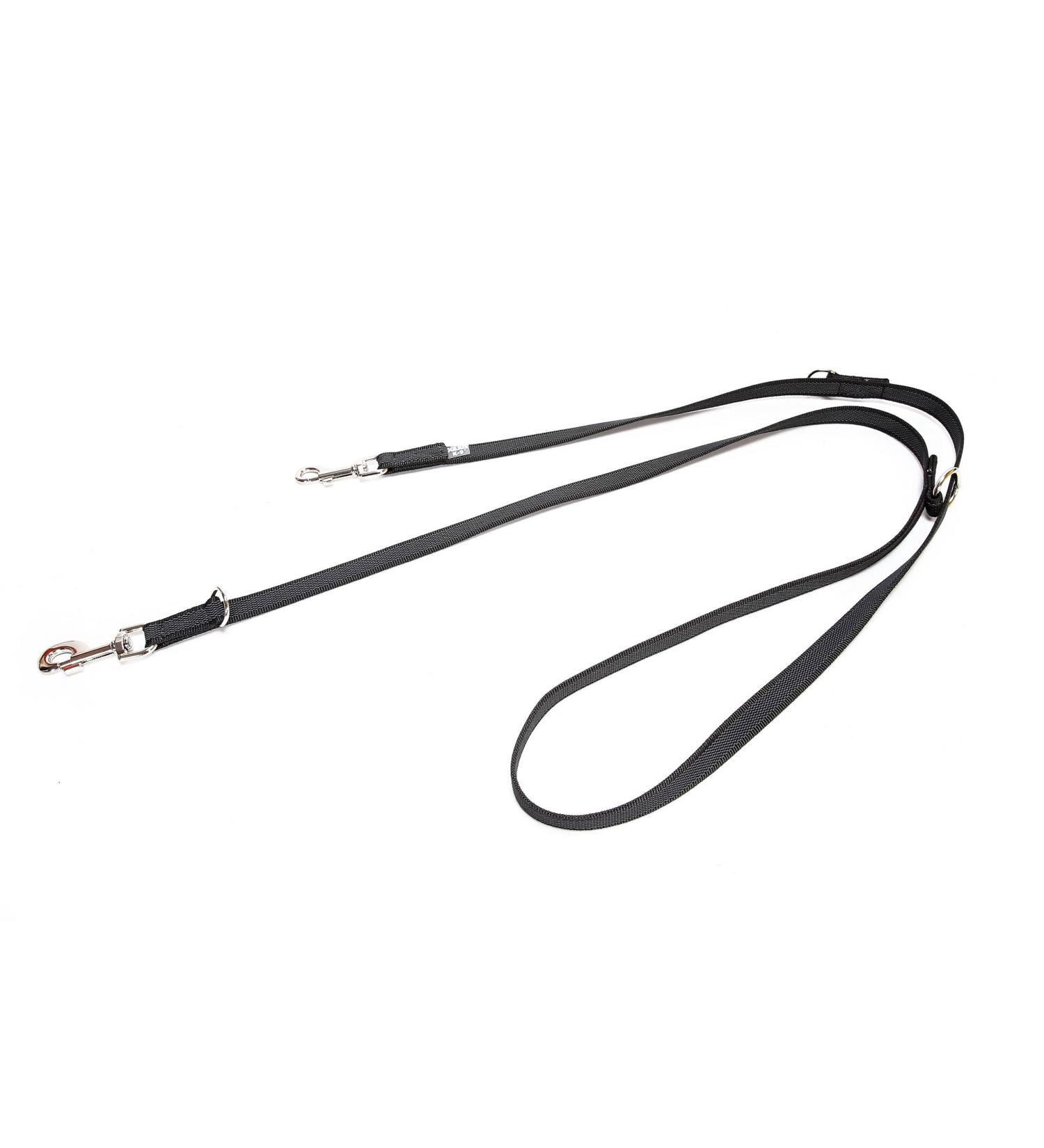 IDC Color & Gray Adjustable Dog Leash - Double Snap Hook 14mm x 2.2m Stylish Black-Grey - Buy Online on GoSupps.com