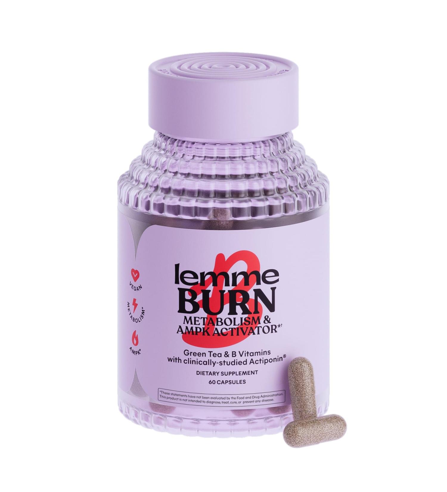 Lemme Burn - Metabolism Belly Fat Burning + AMPK Activating Supplement for Men & Women w/Clinically Studied Actiponin Gynostemma Green Tea Extract Vitamins B6 & B12 - Gluten Free 60 Count 60 Count (Pack of 1) - Buy Online on GoSupps.com