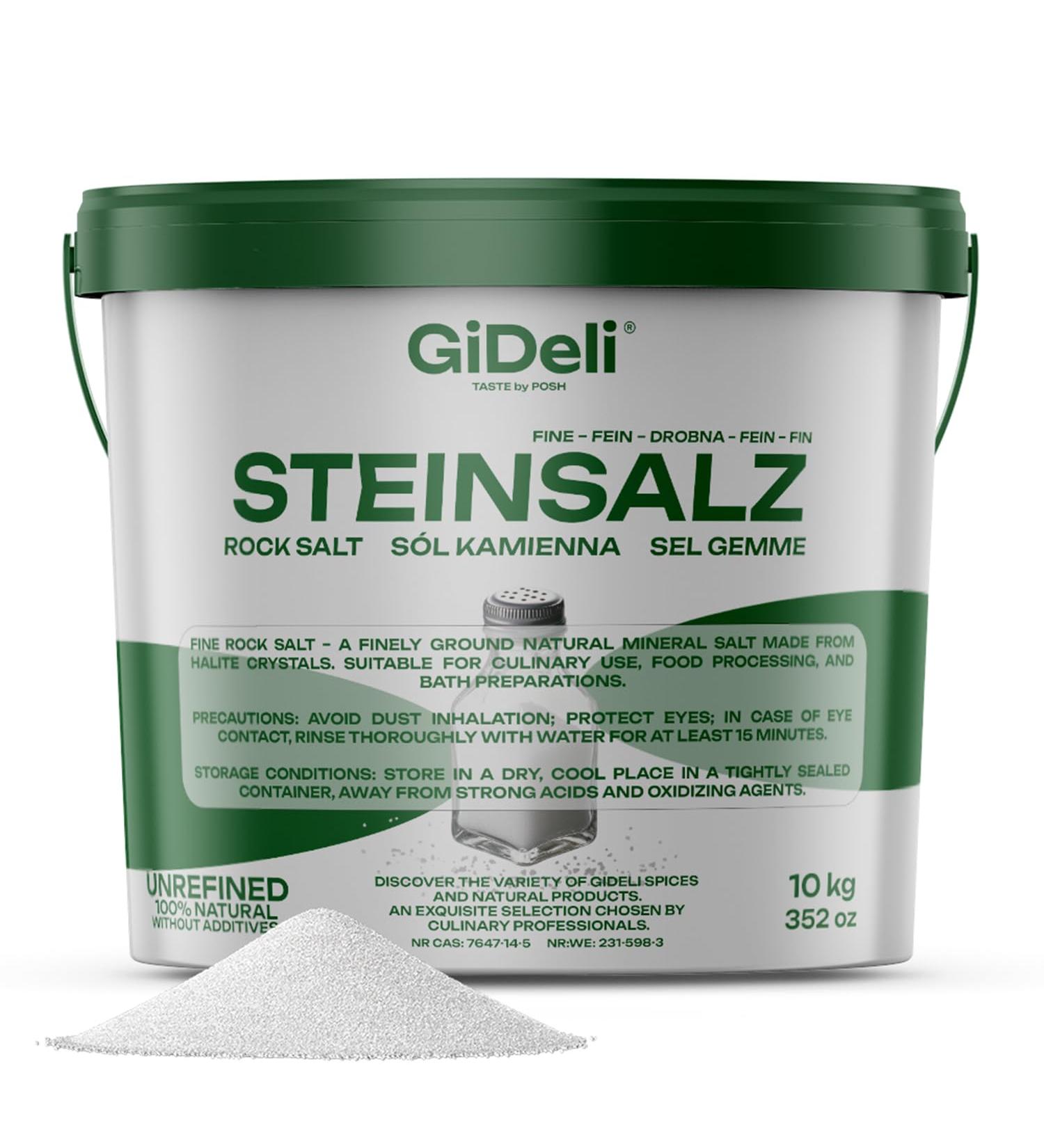Sel gemme fin 10 kg naturel non raffin sans additifs pour la cuisine la transformation des aliments les salles de bains - Buy Online on GoSupps.com