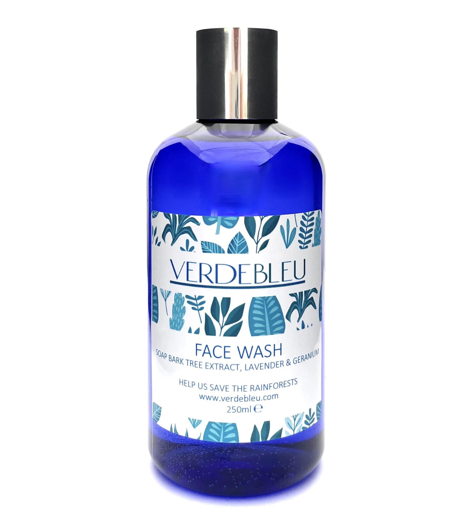 Verdebleu - 99% Natural - Purifying Face Wash - Lavender Geranium. No Sulfates/Parabens No Soap. pH 5.5 Sensitive Skin. We Donate 5% of Profit to Help Save the Rainforests. 250ml - Buy Online on GoSupps.com