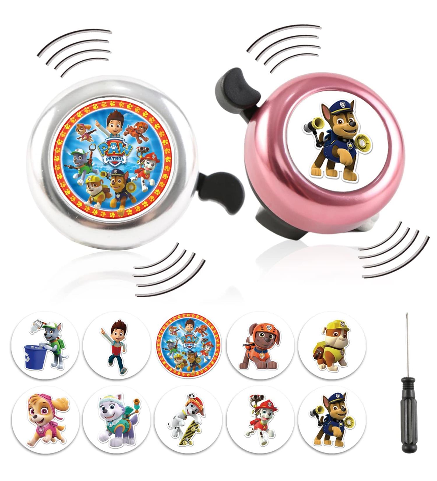 2 Pcs Children s Bicycle Bell - Unisex Bike Accessory for Boys & Girls with Paw Patrol Stickers & Screwdriver | International Shipping - Buy Online on GoSupps.com