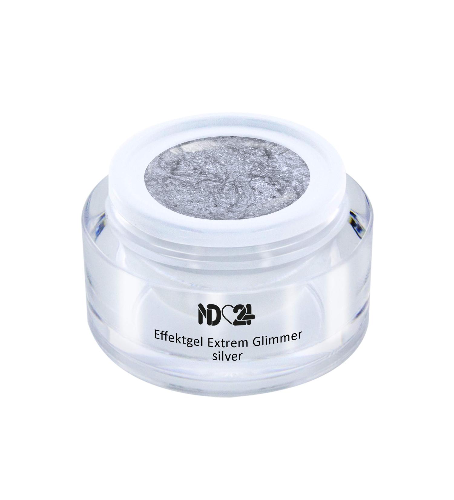 UV LED Effect Gel - Extrem Glimmer Silver 5ml | Studio Quality | Made in Germany | International Shipping - Buy Online on GoSupps.com