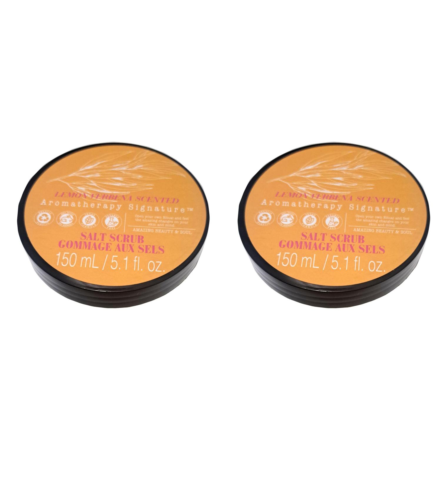 Lemon Verbena Scented - Aromatherapy Signature - Salt Scrub Gommage AUX Sels 5.1fl oz/150ml (Set of 2 Pack)