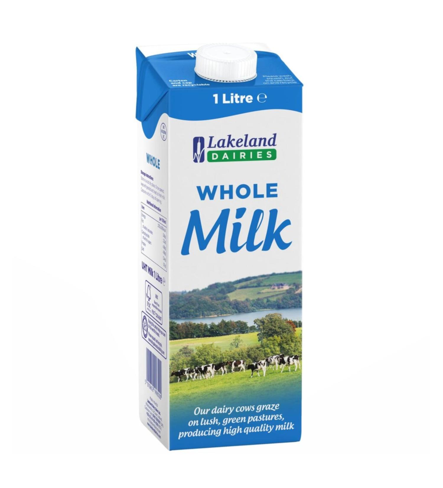 Lakeland Dairies Long Life Whole Milk 6x1ltr