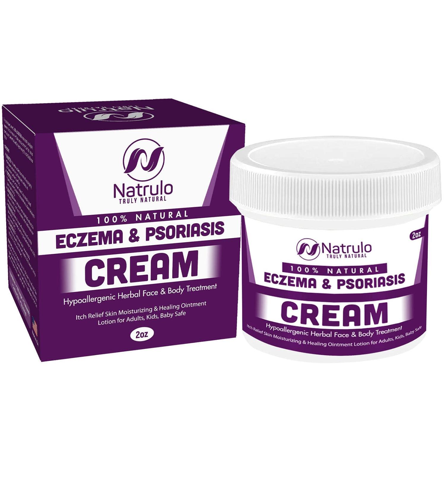 Natrulo Natural Eczema & Psoriasis Cream 2oz Gentle Itch Relief for Adults, Kids & Babies - Buy Online on GoSupps.com