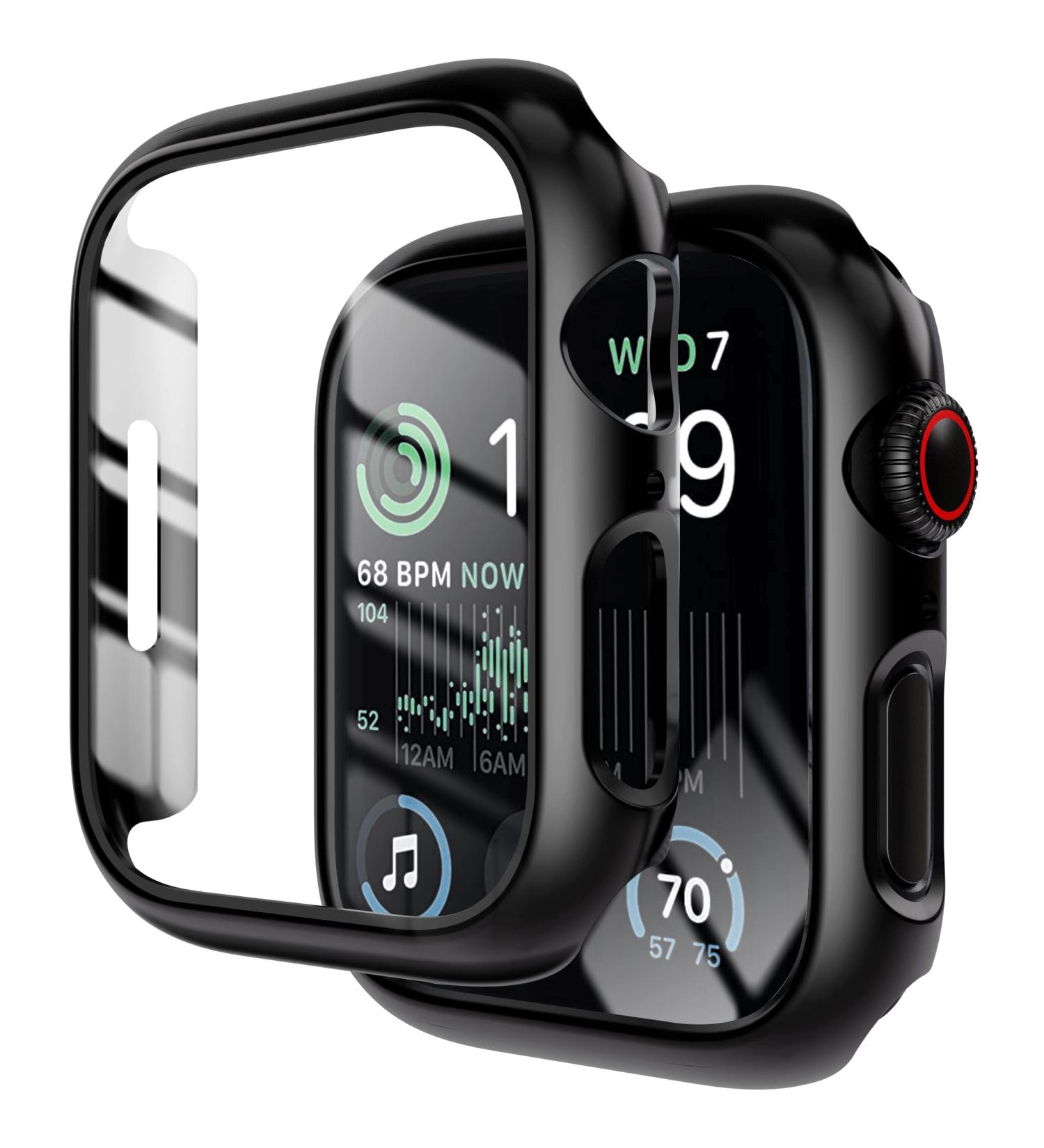 2 Pack Apple Watch 44mm Screen Protector + Black Bumper Case | Full Coverage Tempered Glass | Bubble-Free Installation | Compatible with Series 6/SE/5/4 by YMHML - Buy Online on GoSupps.com